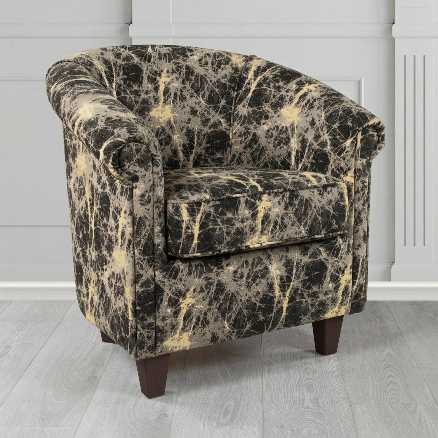 Siena Tub Chair in Porter and Stone Lava Abstract Pattern Fabric