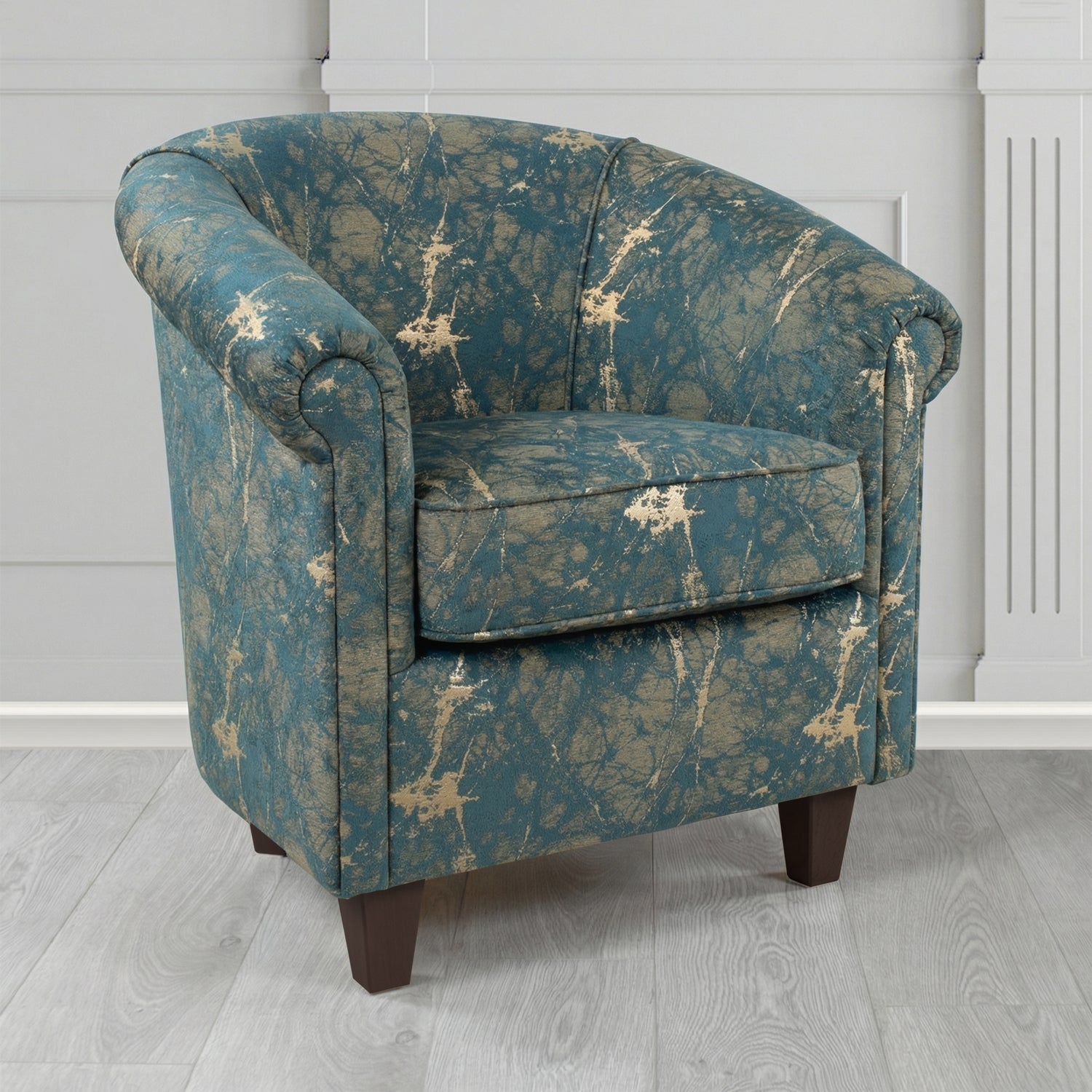 Siena Tub Chair in Porter and Stone Lava Abstract Pattern Fabric