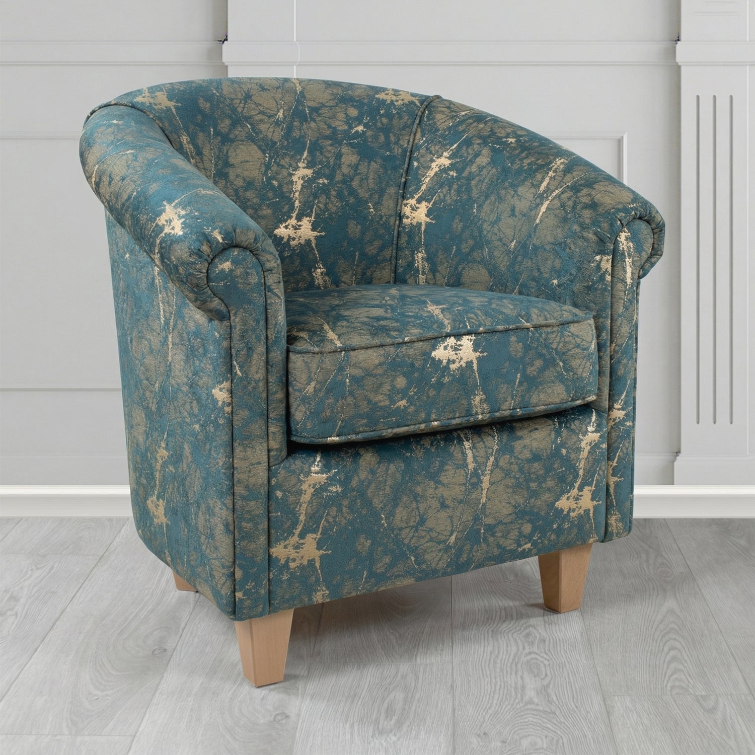 Siena Tub Chair in Porter and Stone Lava Abstract Pattern Fabric