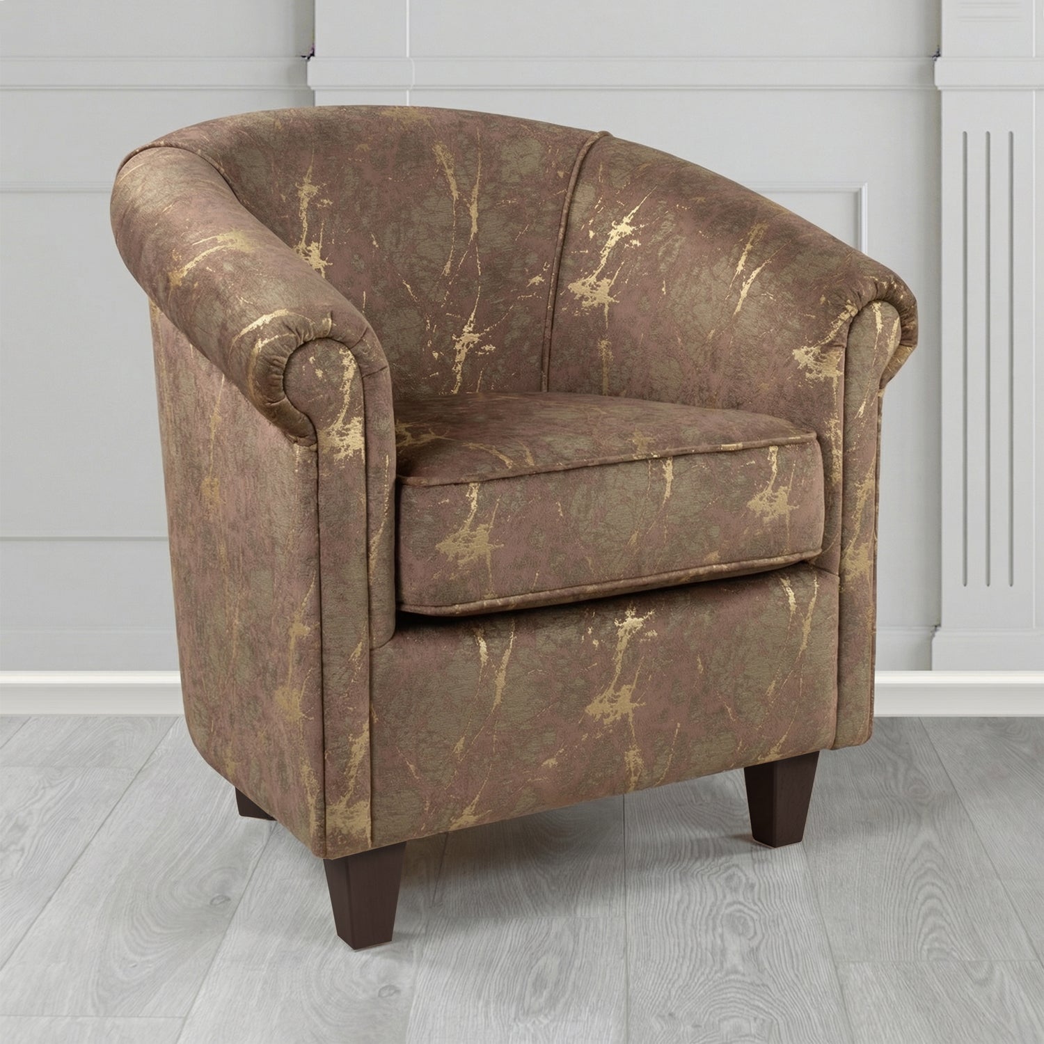 Siena Tub Chair in Porter and Stone Lava Abstract Pattern Fabric