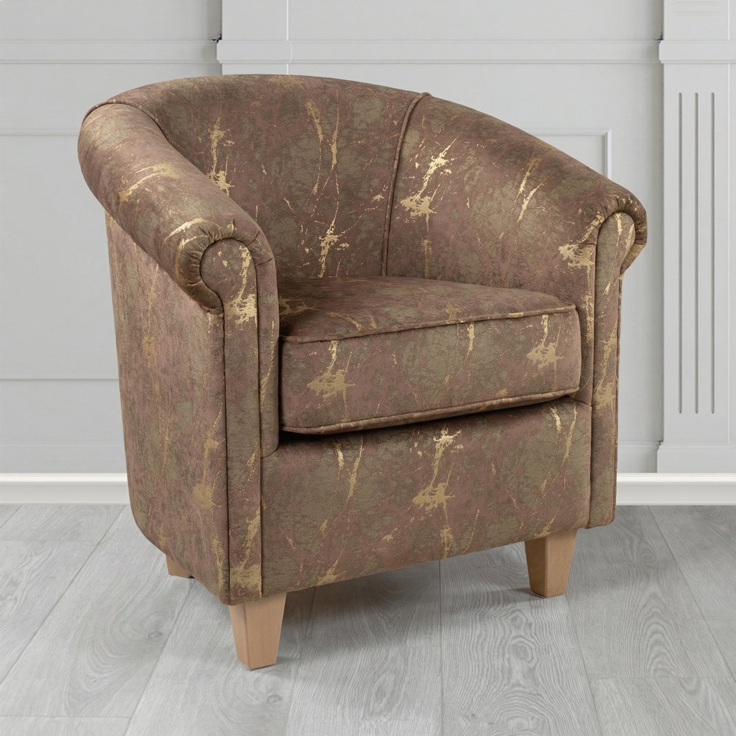 Siena Tub Chair in Porter and Stone Lava Abstract Pattern Fabric