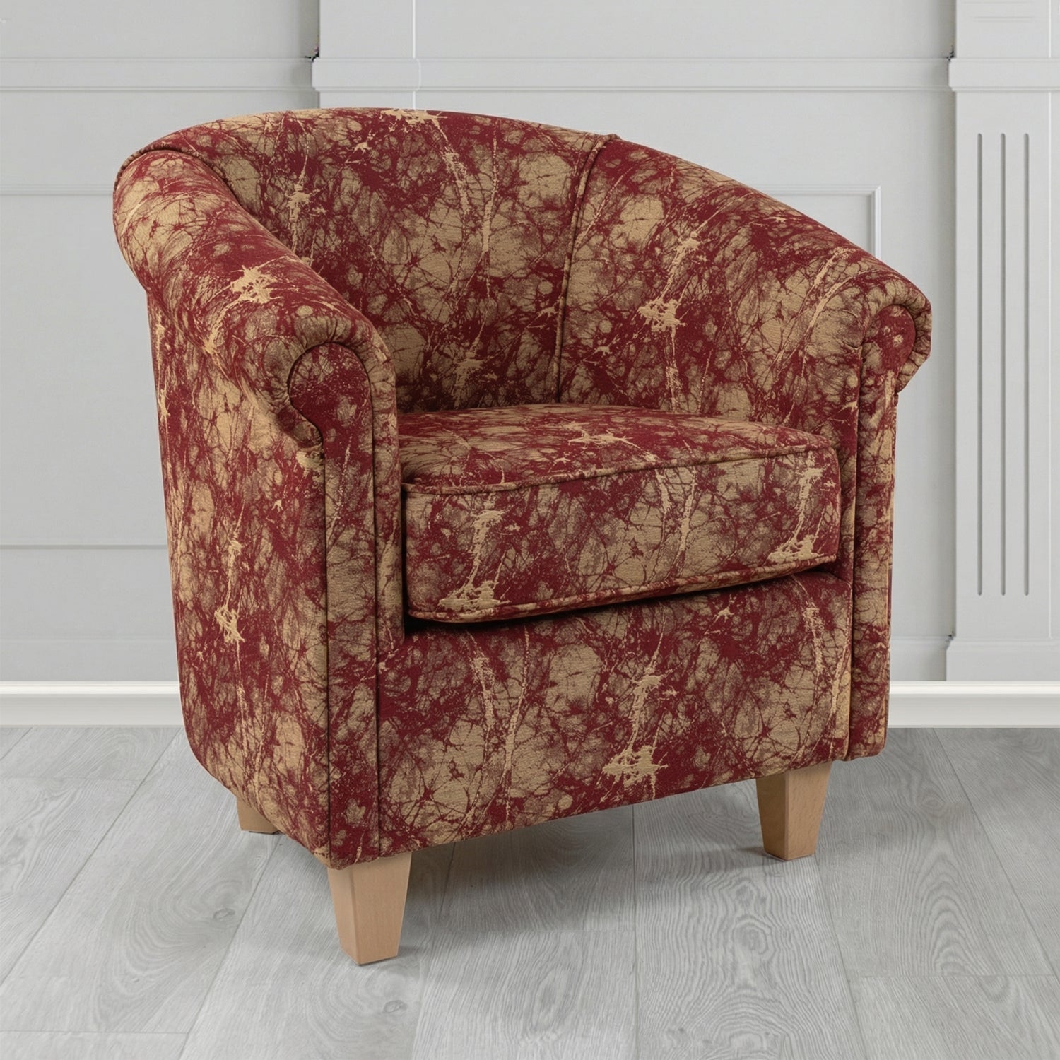 Siena Tub Chair in Porter and Stone Lava Abstract Pattern Fabric
