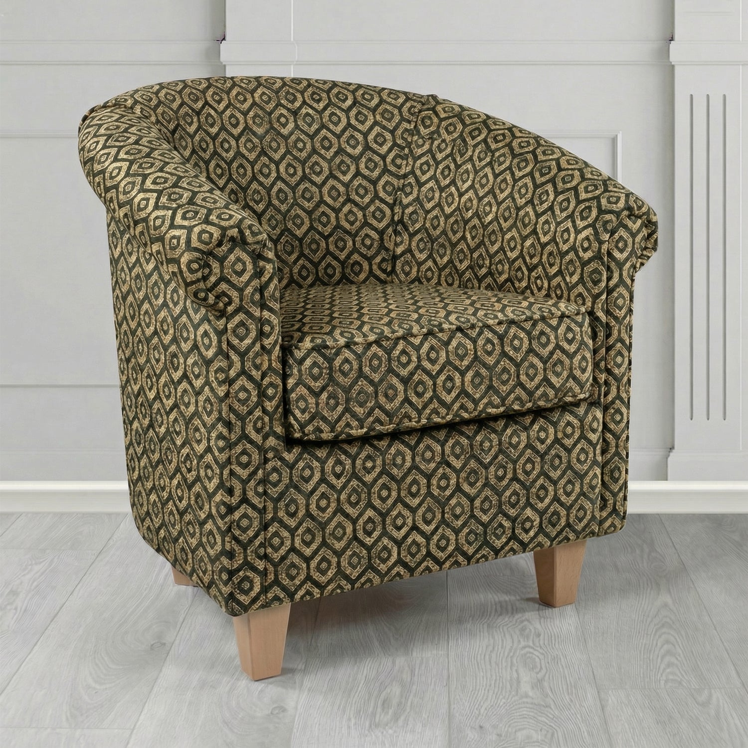 Siena Tub Chair in Porter and Stone Mistral Geometric Pattern Fabric