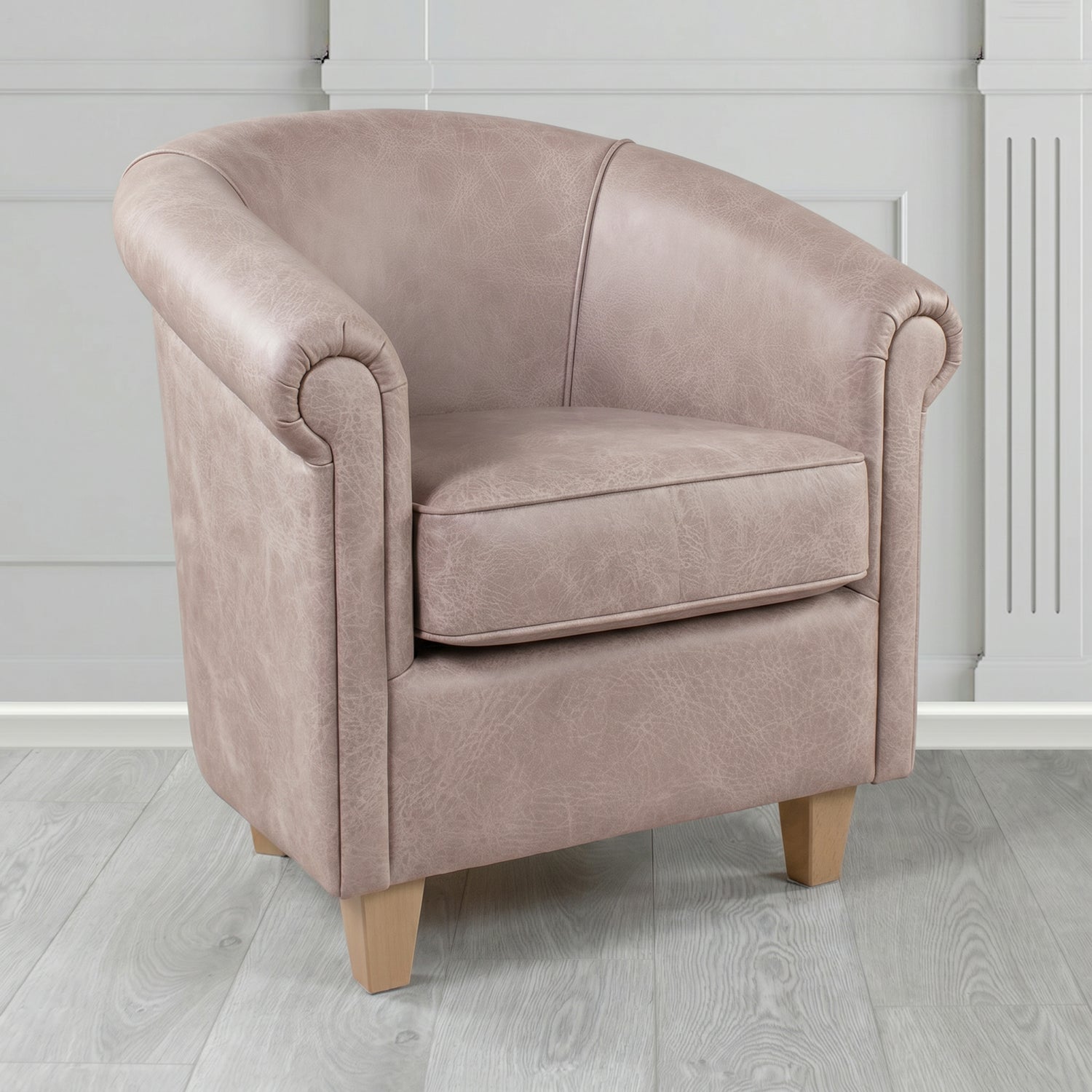 Siena Tub Chair in Crest Leather Saloon Semi-Aniline Crib 5 Genuine Leather