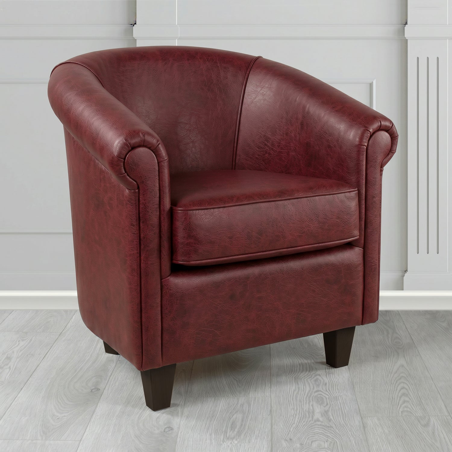 Siena Tub Chair in Crest Leather Saloon Semi-Aniline Crib 5 Genuine Leather