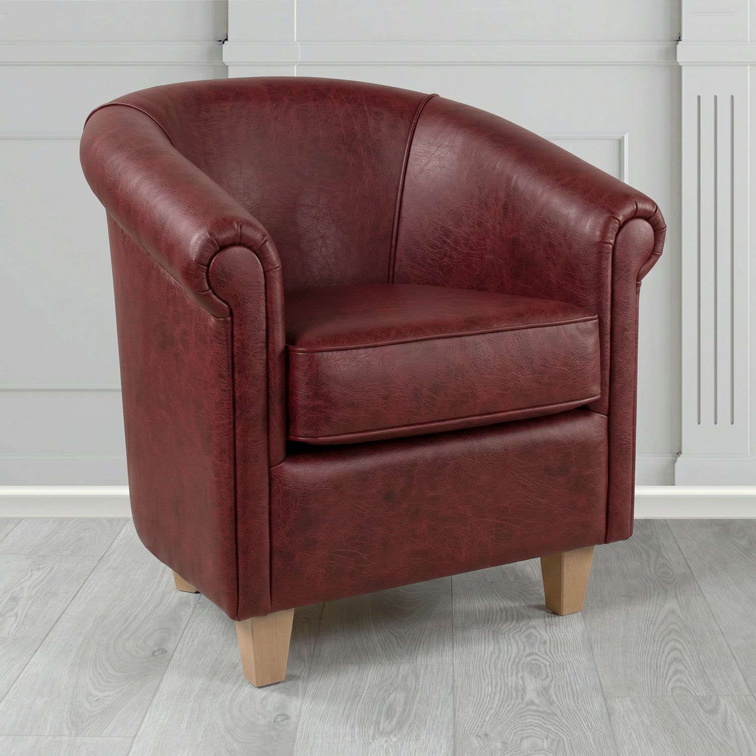 Siena Tub Chair in Crest Leather Saloon Semi-Aniline Crib 5 Genuine Leather