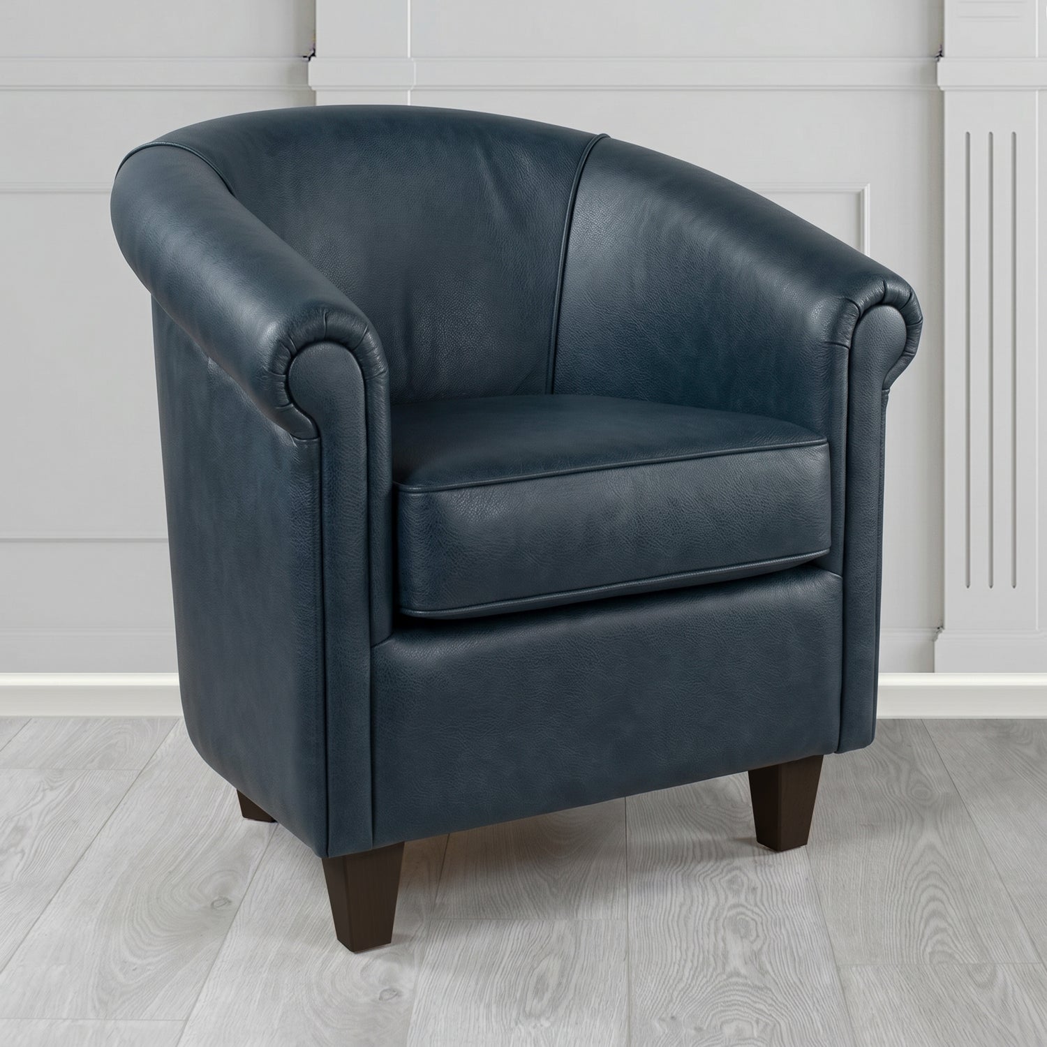 Siena Tub Chair in Crest Leather Saloon Semi-Aniline Crib 5 Genuine Leather