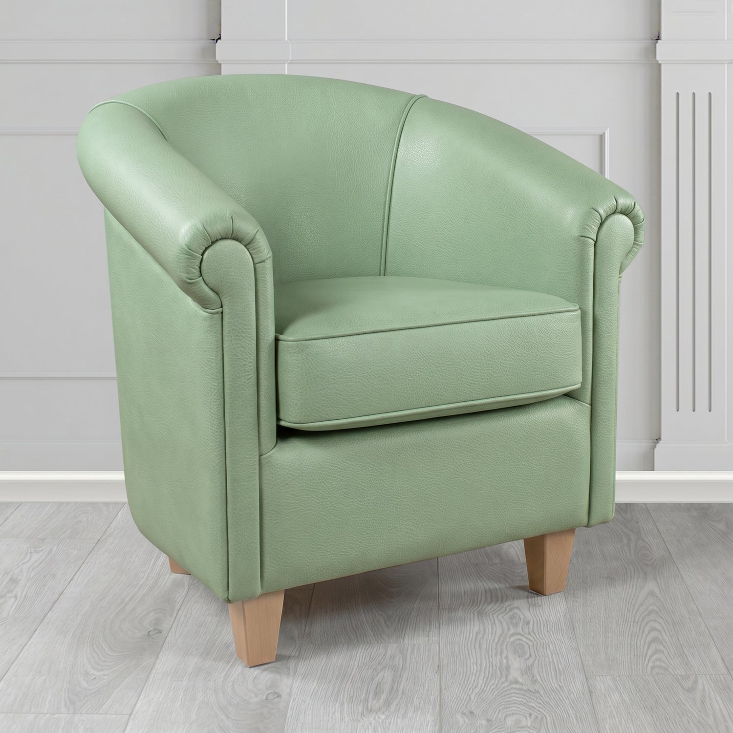 Siena Tub Chair in Crest Leather Saloon Semi-Aniline Crib 5 Genuine Leather
