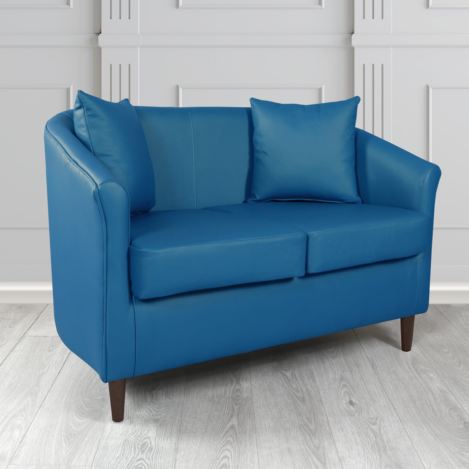 St Tropez 2 Seater Tub Sofa in Madrid Faux Leather with Scatter Cushions