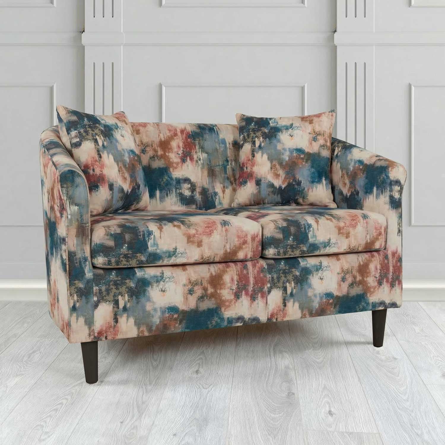 St Tropez 2 Seater Tub Sofa in Fryett's Kala Abstract Fabric with Scatter Cushion