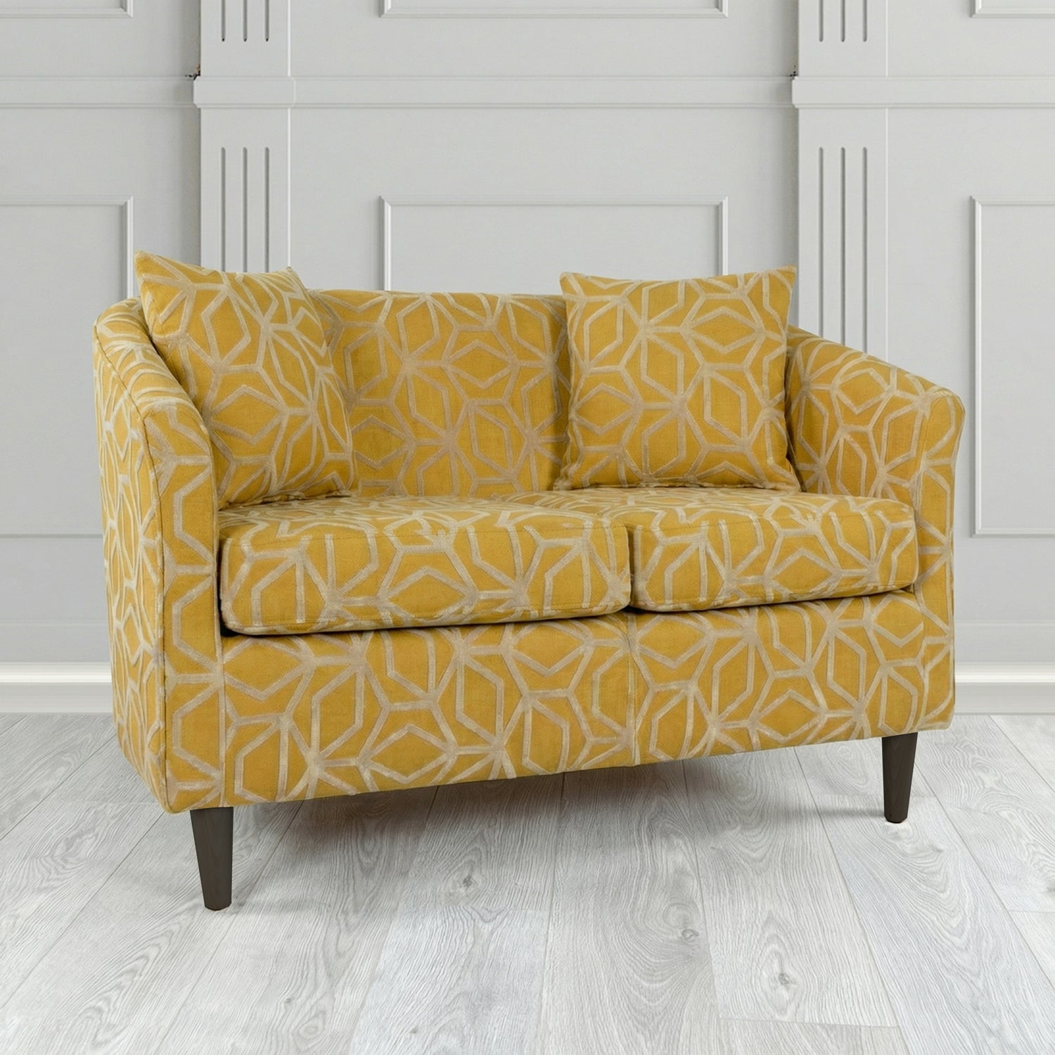 St Tropez 2 Seater Tub Sofa in Panaz Fabrics Lexington Corinthia Geometric Crib 5 Velvet Fabric