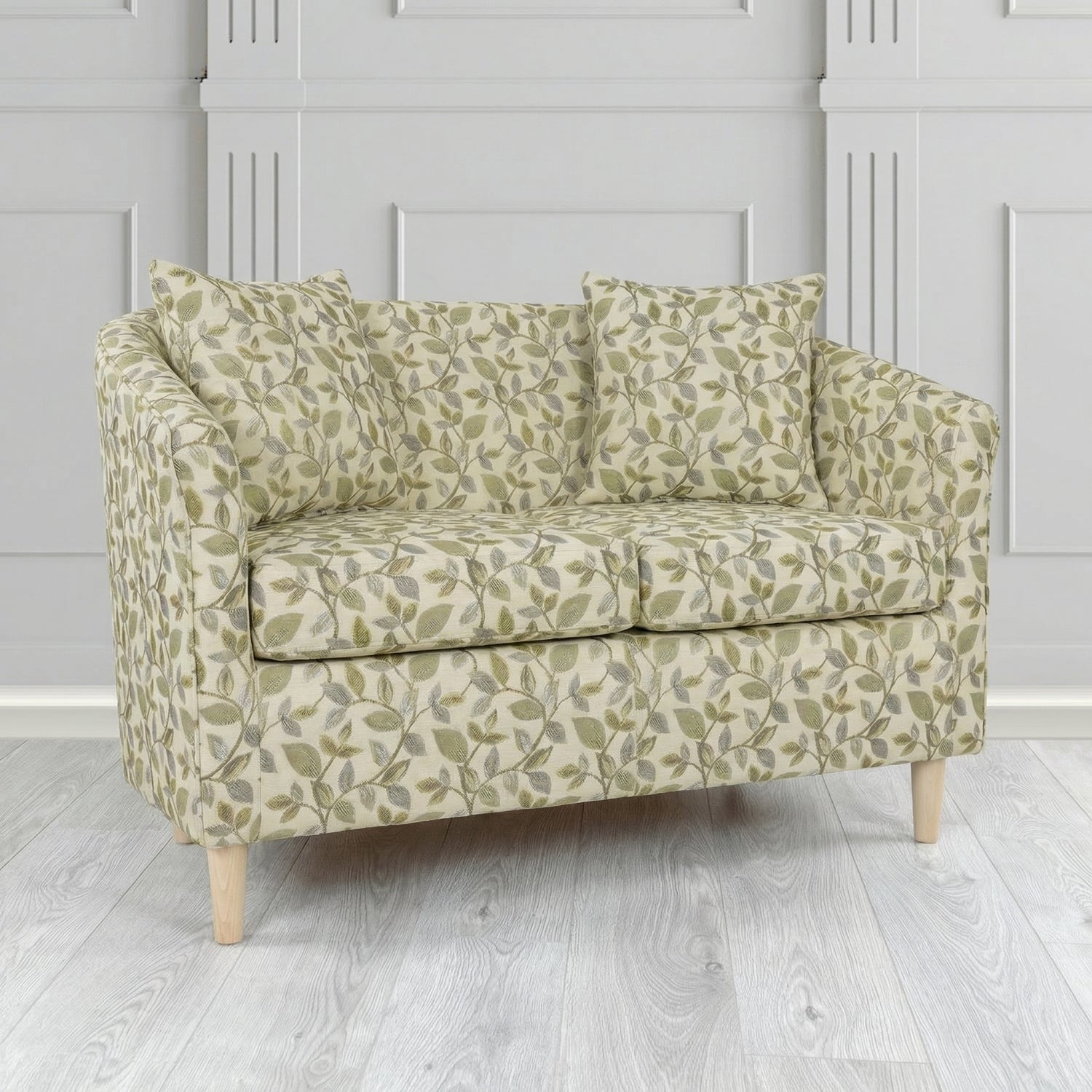 St Tropez 2 Seater Tub Sofa in Porter and Stone Vercelli Floral Fabric with Scatter Cushion