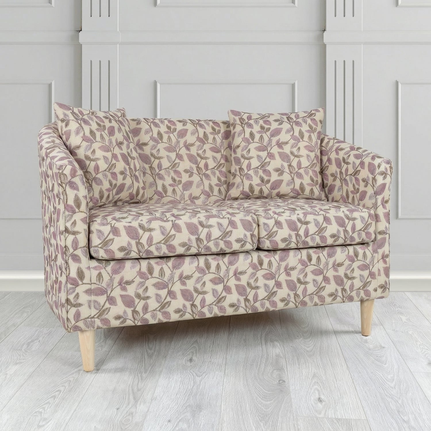 St Tropez 2 Seater Tub Sofa in Porter and Stone Vercelli Floral Fabric with Scatter Cushion