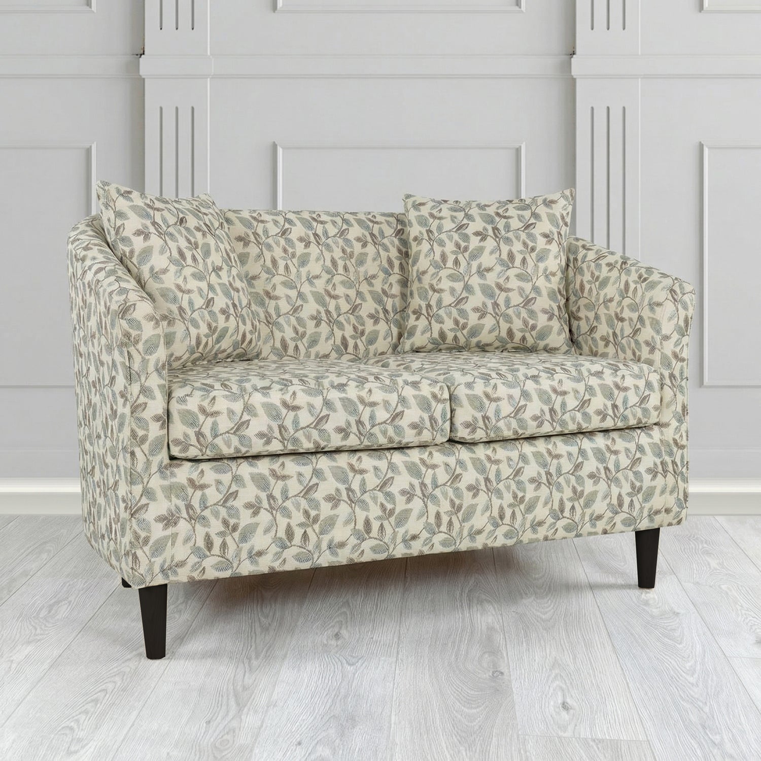 St Tropez 2 Seater Tub Sofa in Porter and Stone Vercelli Floral Fabric with Scatter Cushion