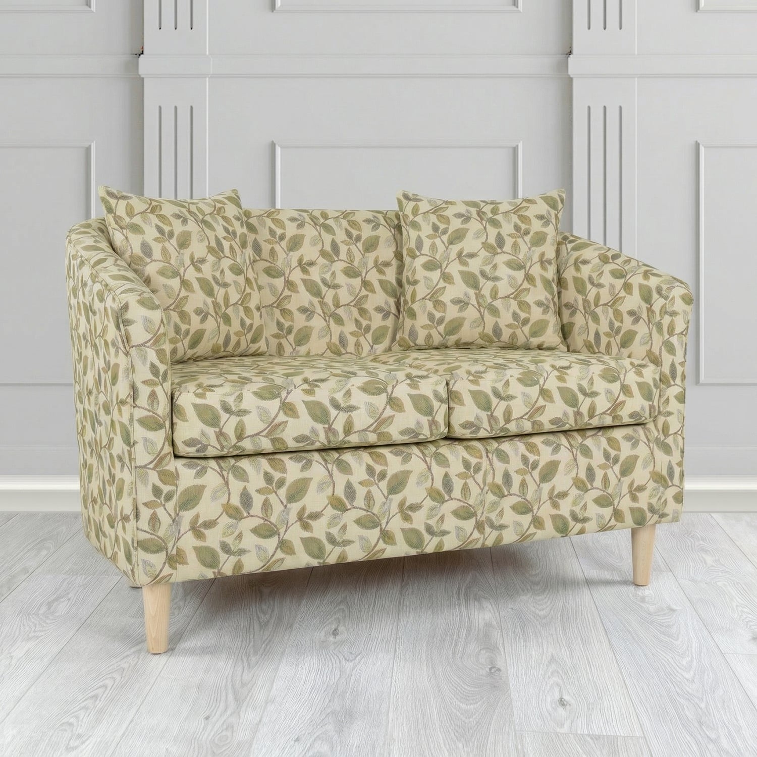 St Tropez 2 Seater Tub Sofa in Porter and Stone Vercelli Floral Fabric with Scatter Cushion