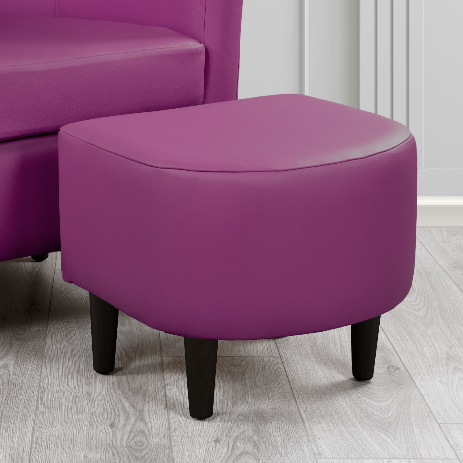 St Tropez Footstool in Shelly Crib 5 Genuine Leather