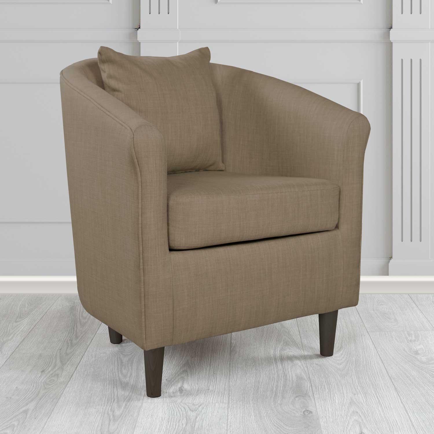 St Tropez Tub Chair with Scatter Cushion in Charles Plain Linen Fabric