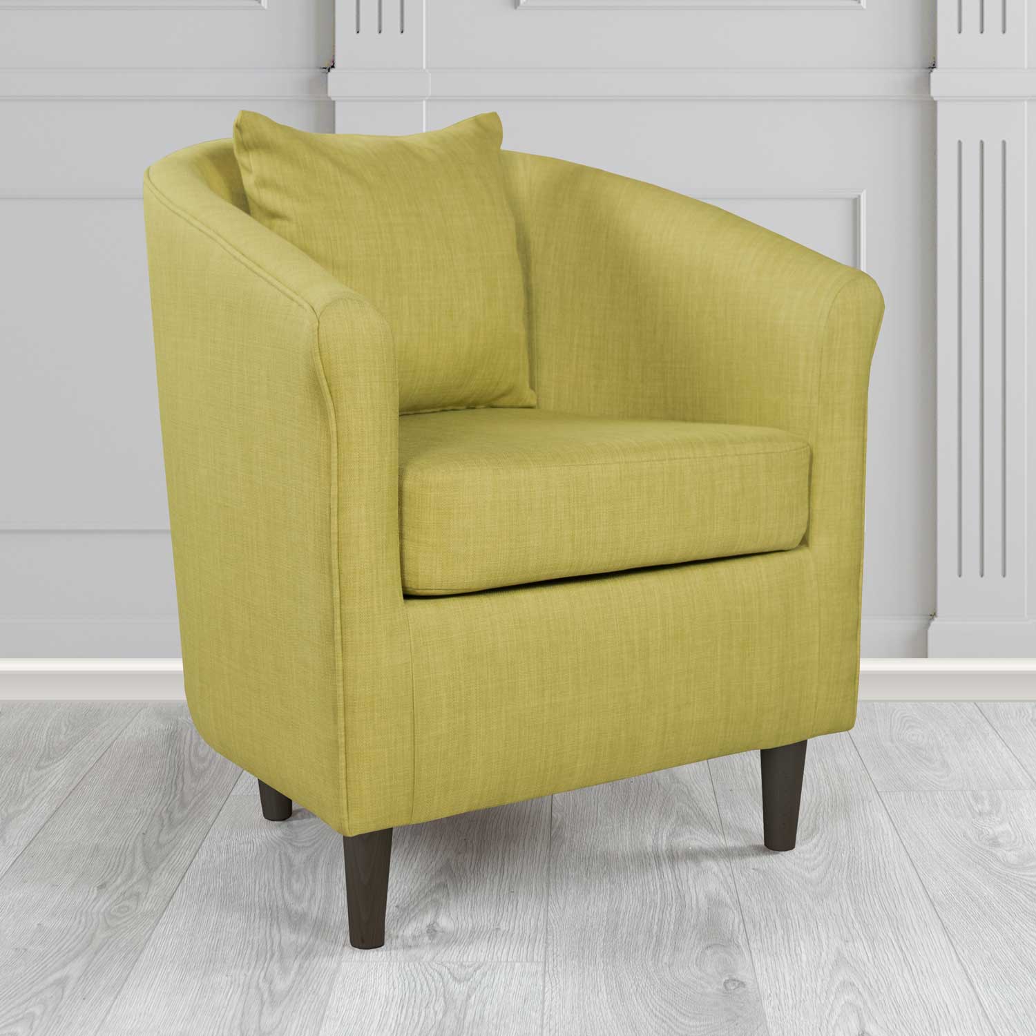 St Tropez Tub Chair with Scatter Cushion in Charles Plain Linen Fabric