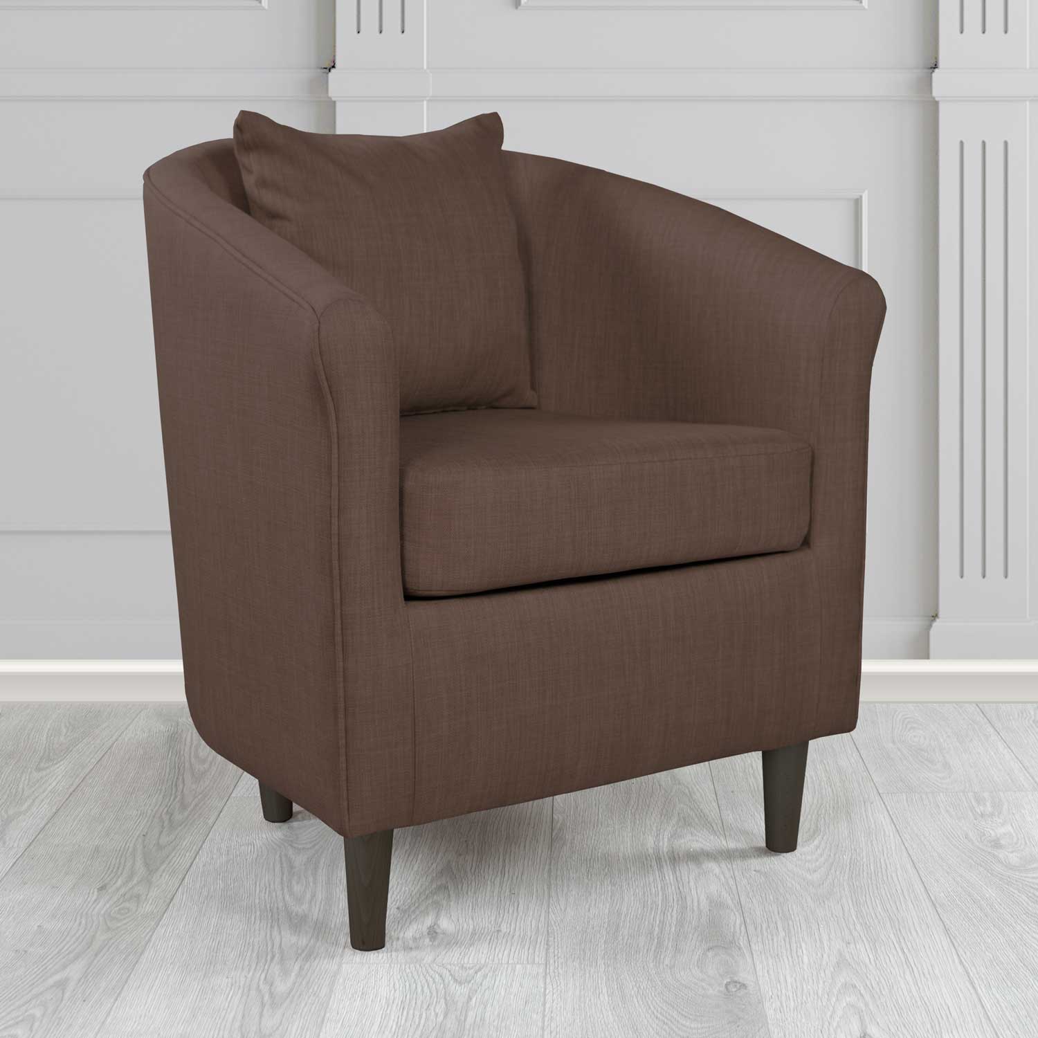 St Tropez Tub Chair with Scatter Cushion in Charles Plain Linen Fabric