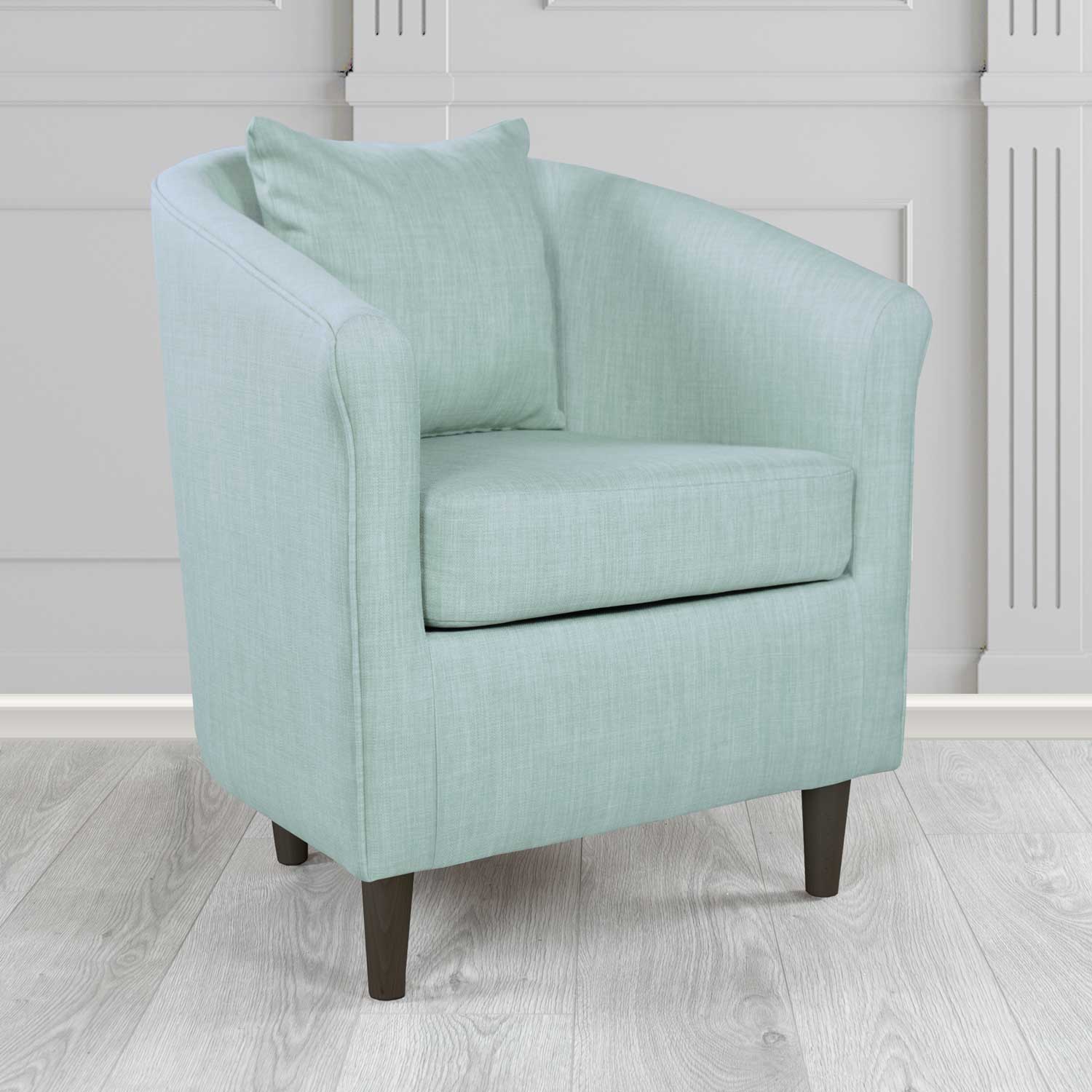 St Tropez Tub Chair with Scatter Cushion in Charles Plain Linen Fabric