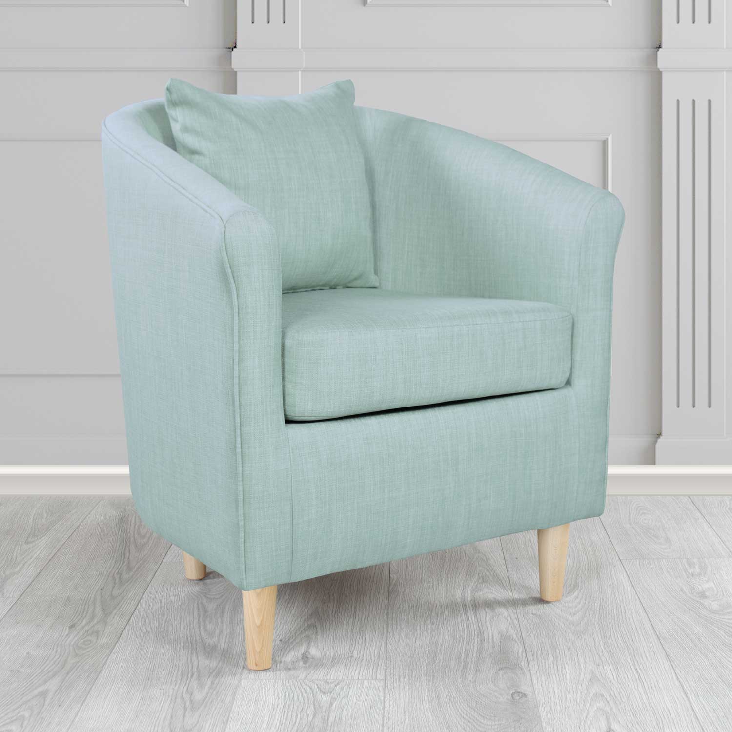 St Tropez Tub Chair with Scatter Cushion in Charles Plain Linen Fabric