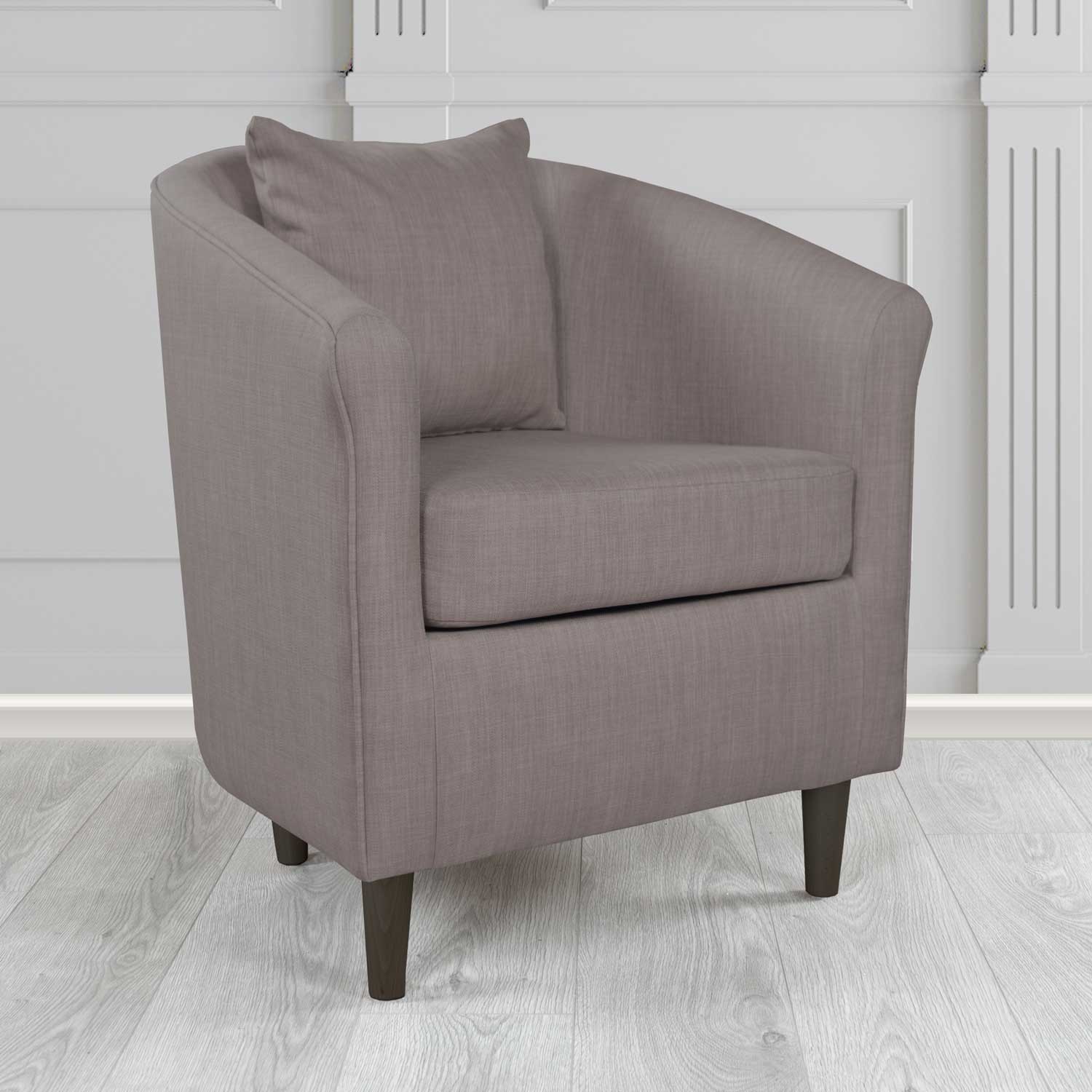St Tropez Tub Chair with Scatter Cushion in Charles Plain Linen Fabric