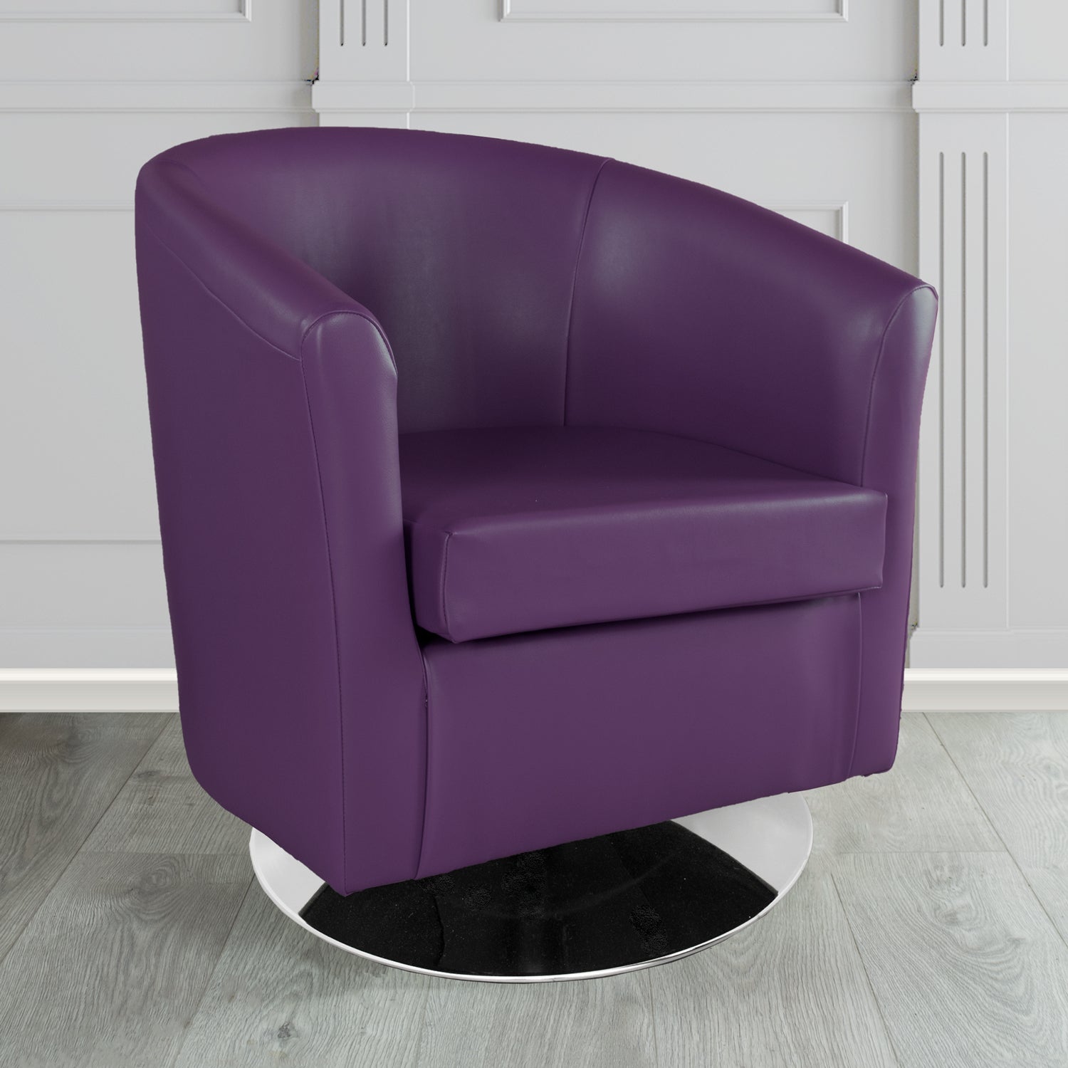 St Tropez Swivel Tub Chair in Just Colour Crib 5 Faux Leather