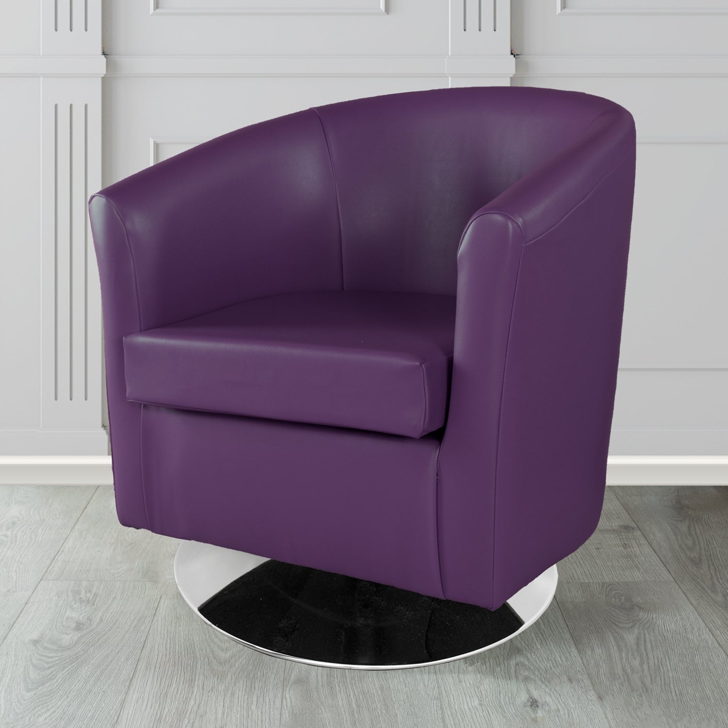 St Tropez Swivel Tub Chair in Just Colour Crib 5 Faux Leather