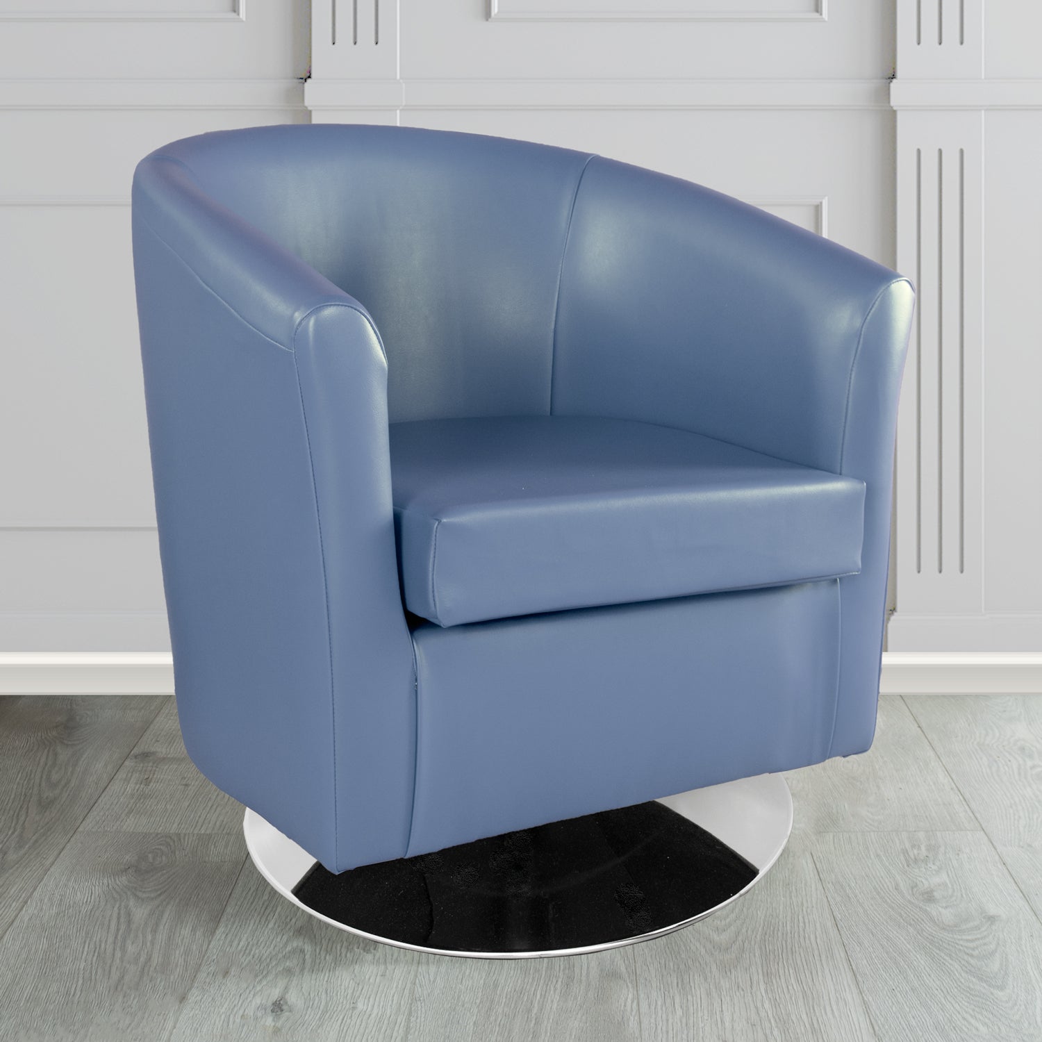 St Tropez Swivel Tub Chair in Just Colour Crib 5 Faux Leather