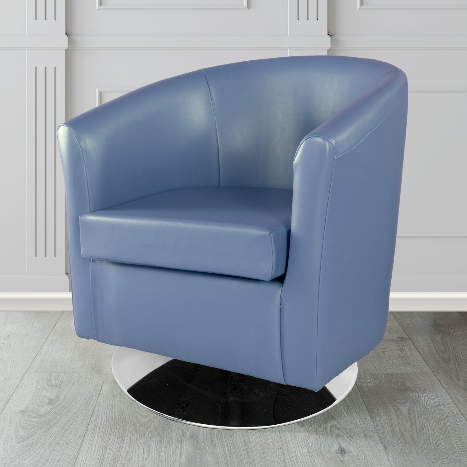 St Tropez Swivel Tub Chair in Just Colour Crib 5 Faux Leather