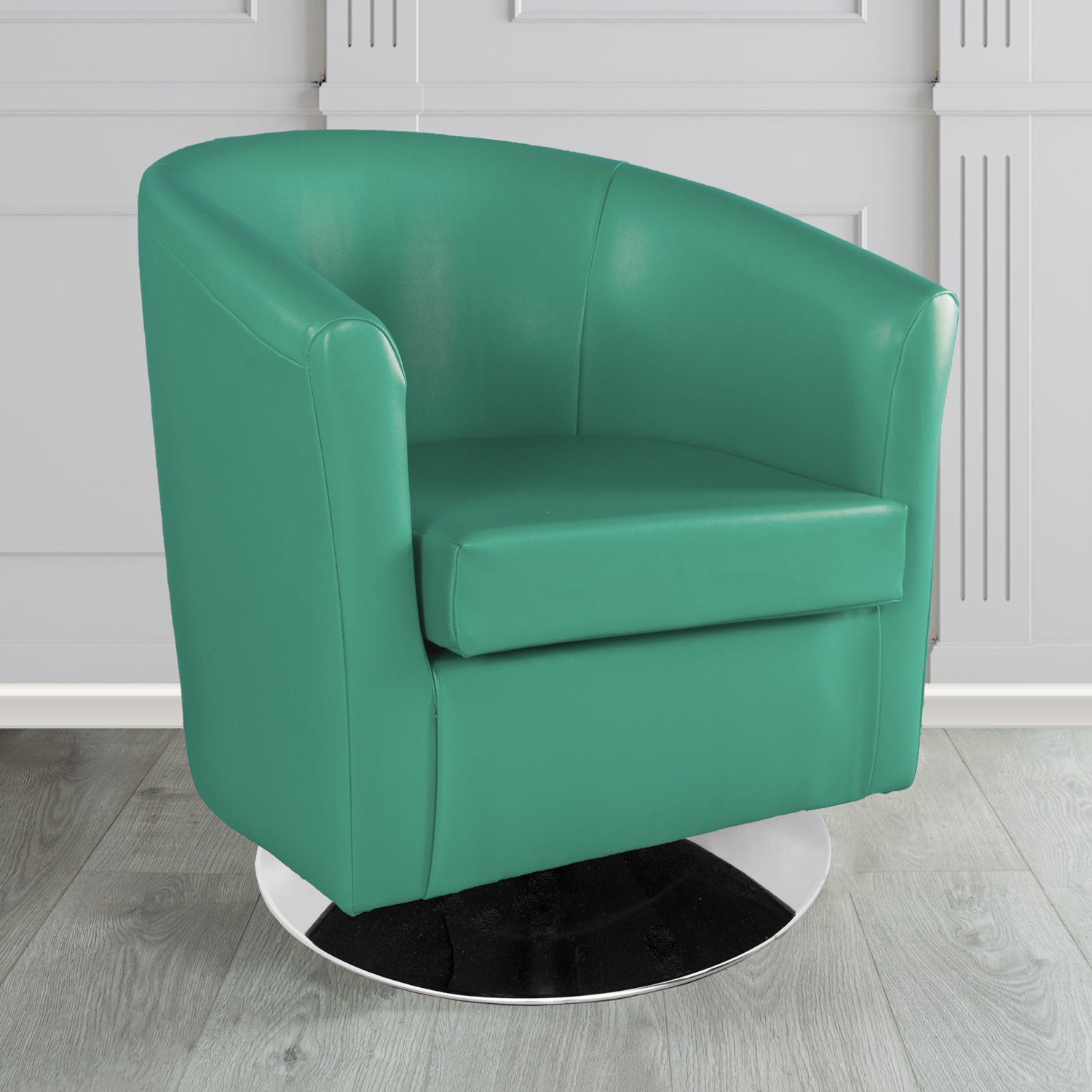 St Tropez Swivel Tub Chair in Just Colour Crib 5 Faux Leather