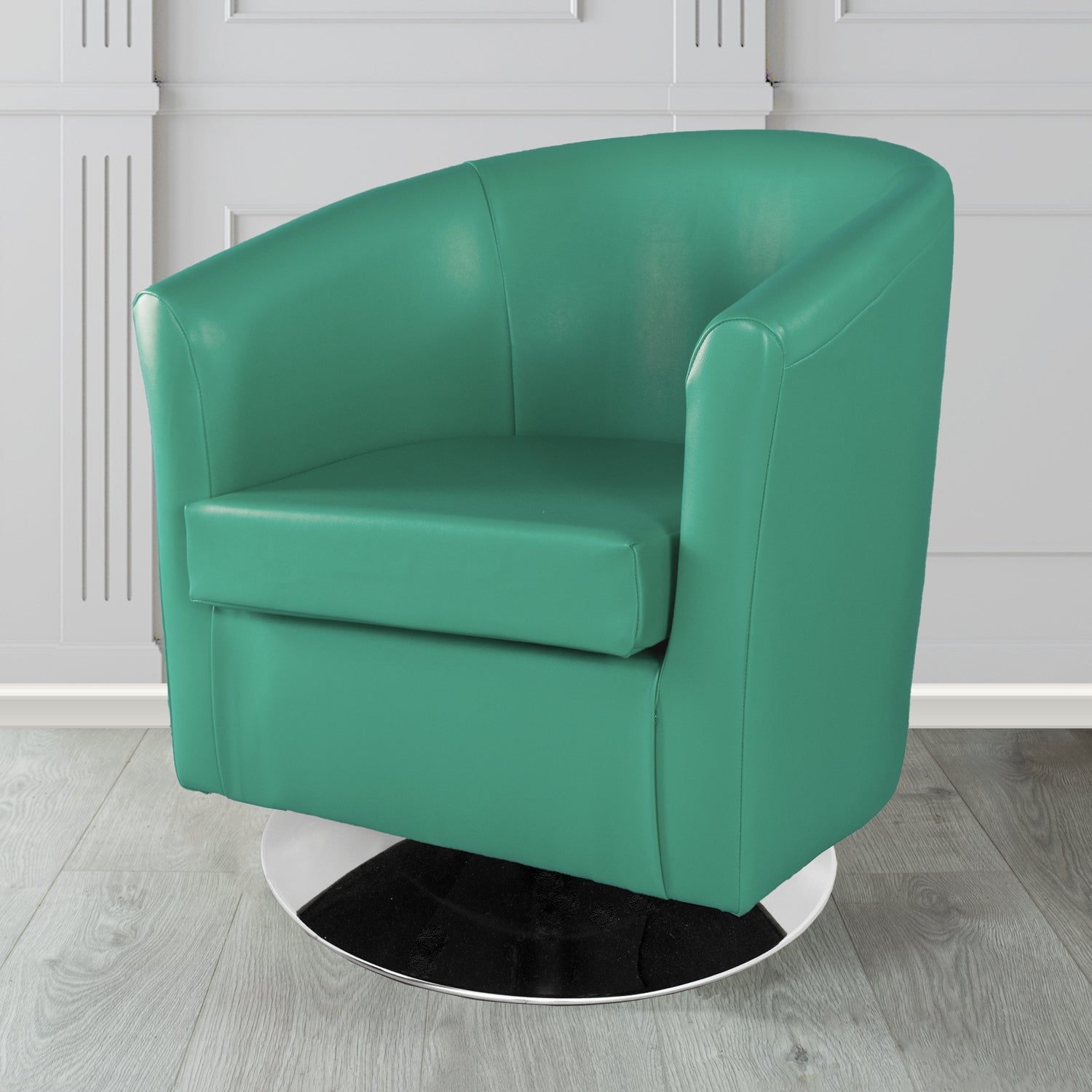 St Tropez Swivel Tub Chair in Just Colour Crib 5 Faux Leather