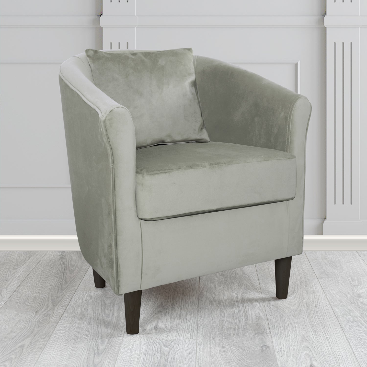 St Tropez Tub Chair with Scatter Cushion in Monaco Velvet Fabric