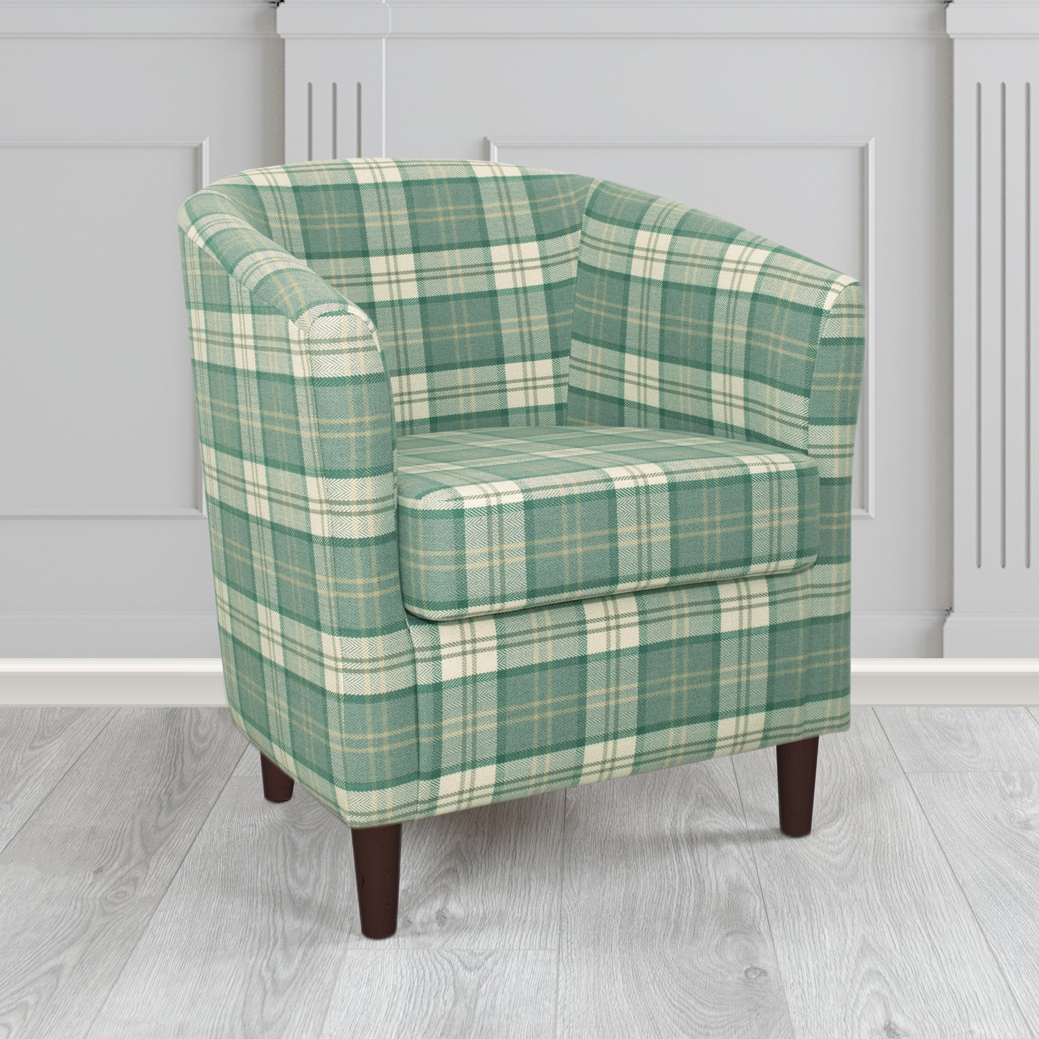 St Tropez Tub Chair in Piazza Archer Plaid PIA1630 Crib 5 Tartan Fabric