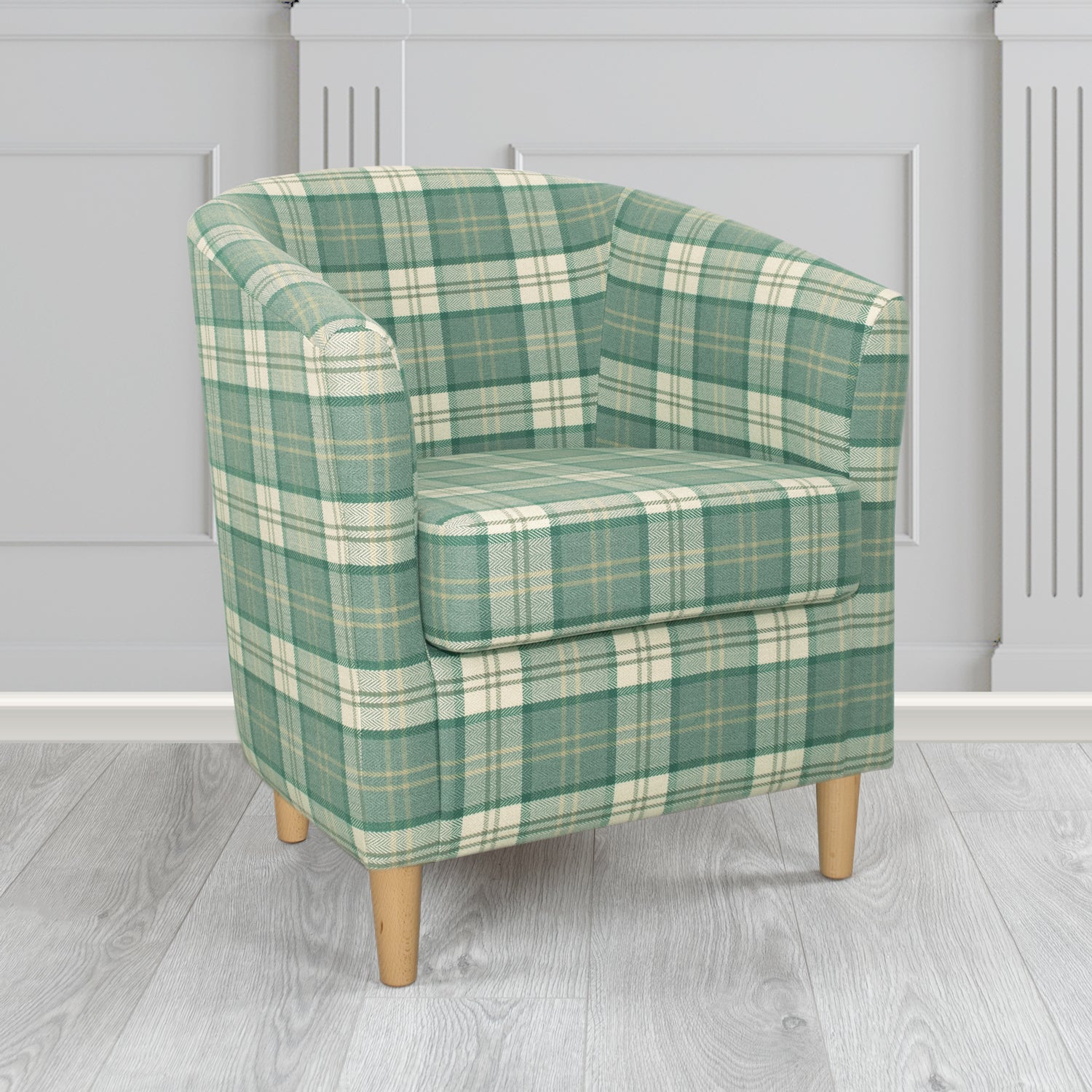 St Tropez Tub Chair in Piazza Archer Plaid PIA1630 Crib 5 Tartan Fabric