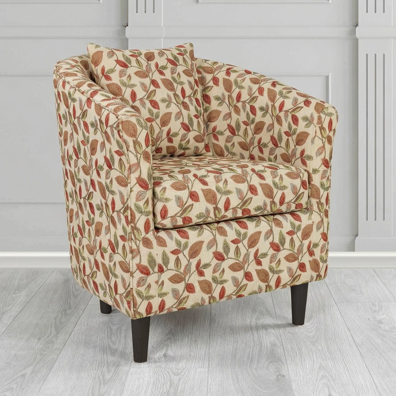 St Tropez Tub Chair in Porter and Stone Vercelli Floral Fabric with Scatter Cushion