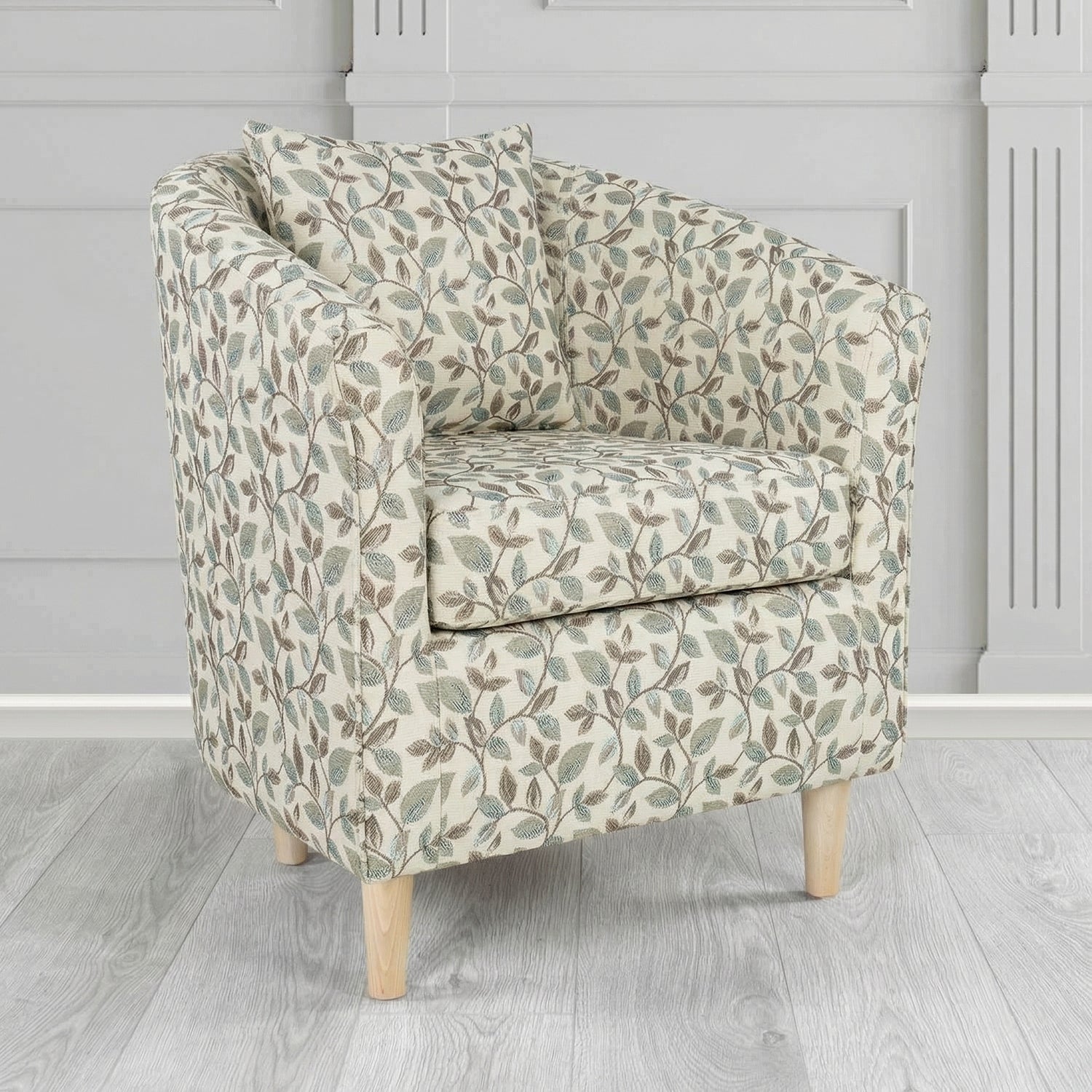 St Tropez Tub Chair in Porter and Stone Vercelli Floral Fabric with Scatter Cushion