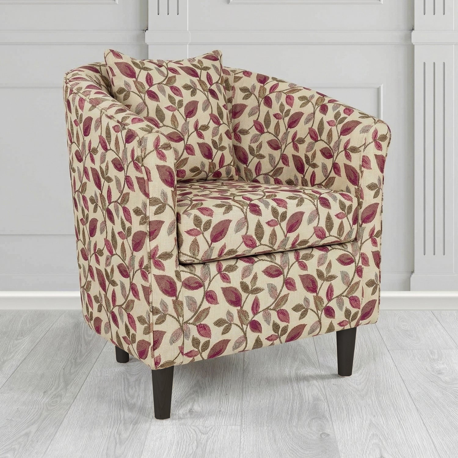 St Tropez Tub Chair in Porter and Stone Vercelli Floral Fabric with Scatter Cushion