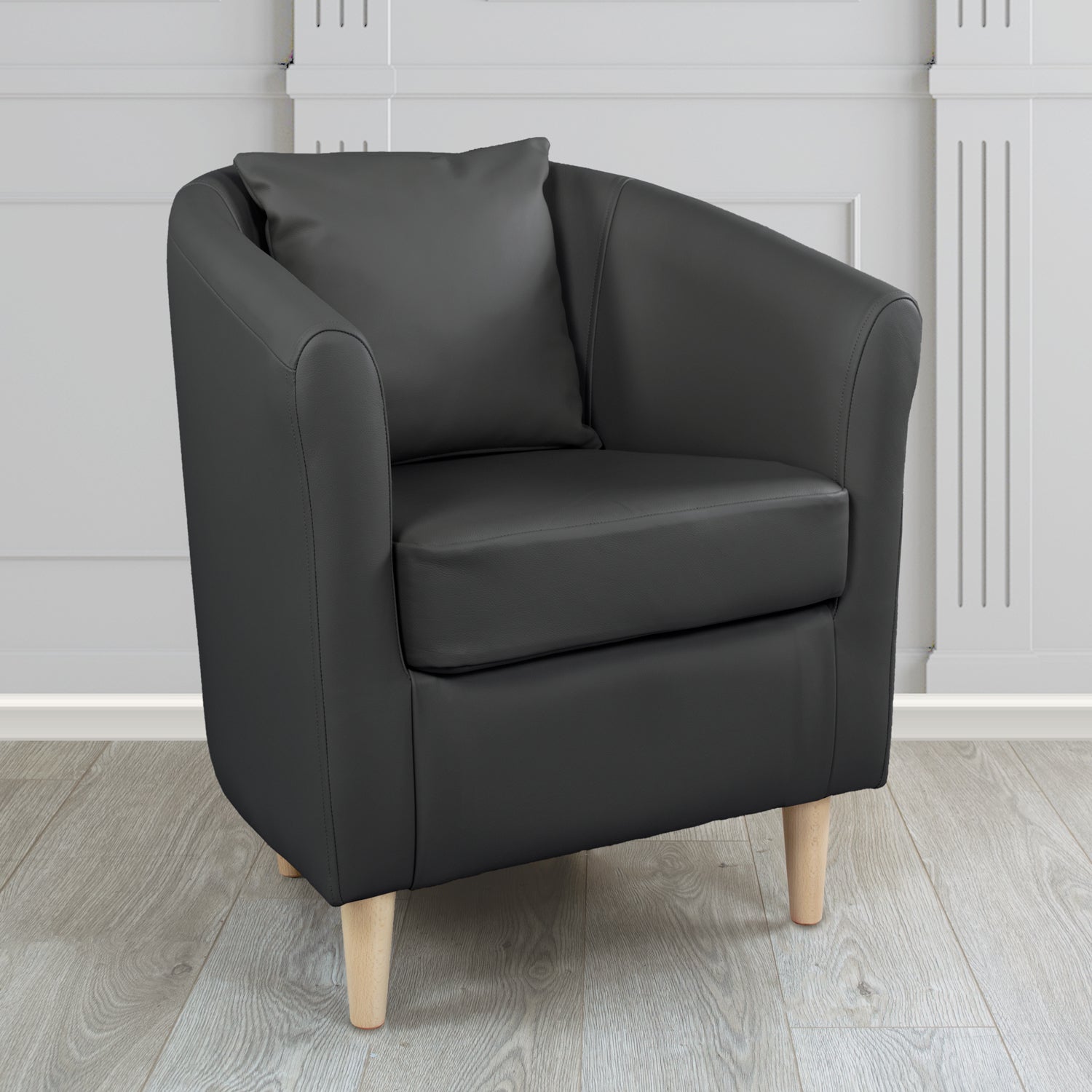 St Tropez Shelly Crib 5 Genuine Leather Tub Chair with Scatter Cushion