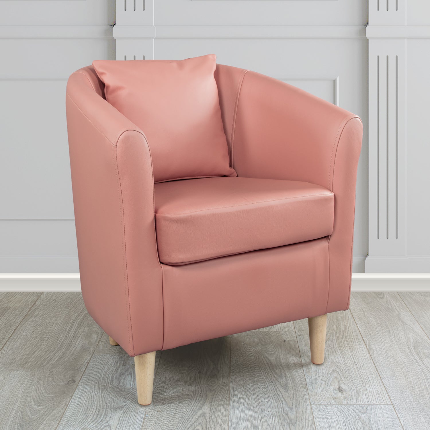 St Tropez Shelly Crib 5 Genuine Leather Tub Chair with Scatter Cushion