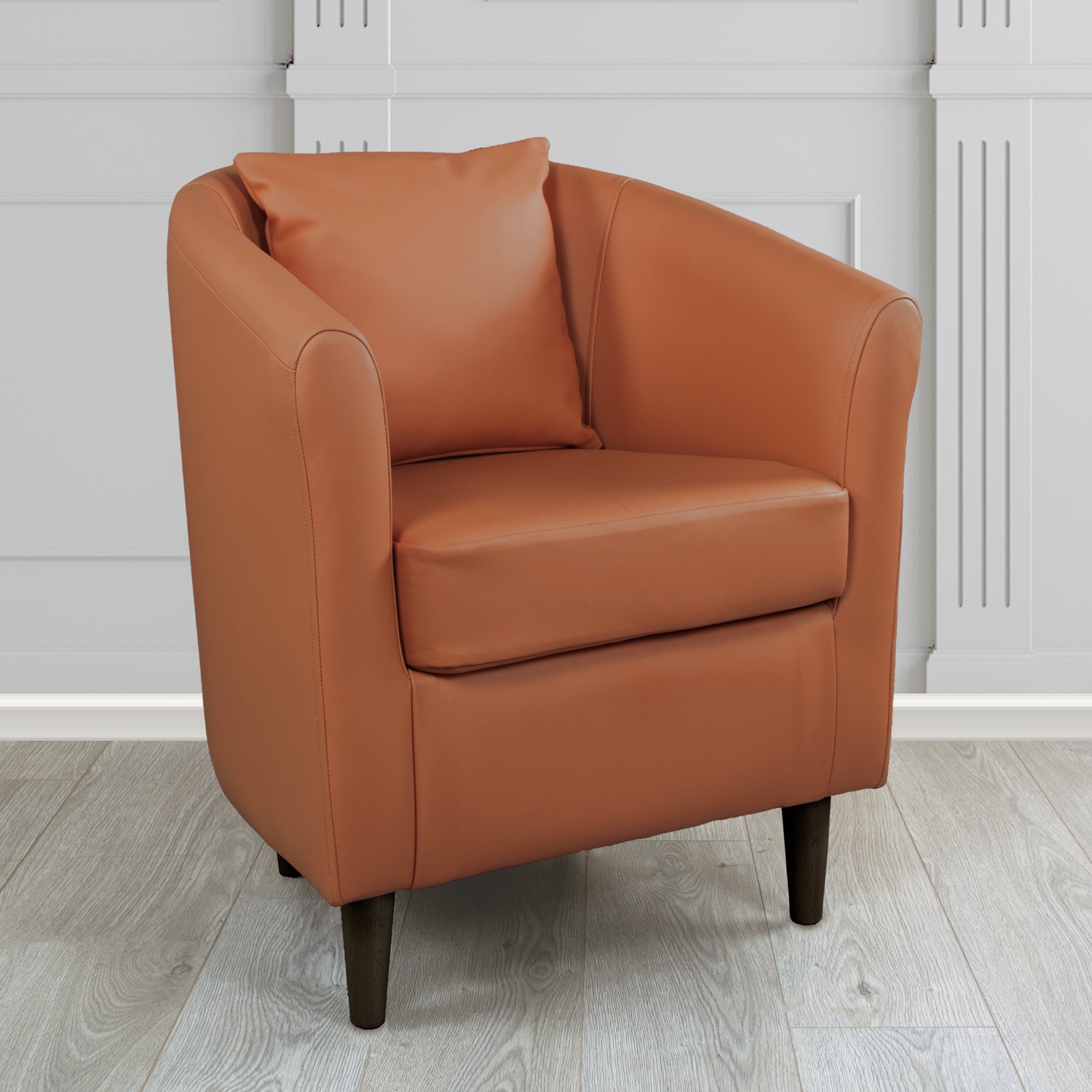 St Tropez Shelly Crib 5 Genuine Leather Tub Chair with Scatter Cushion