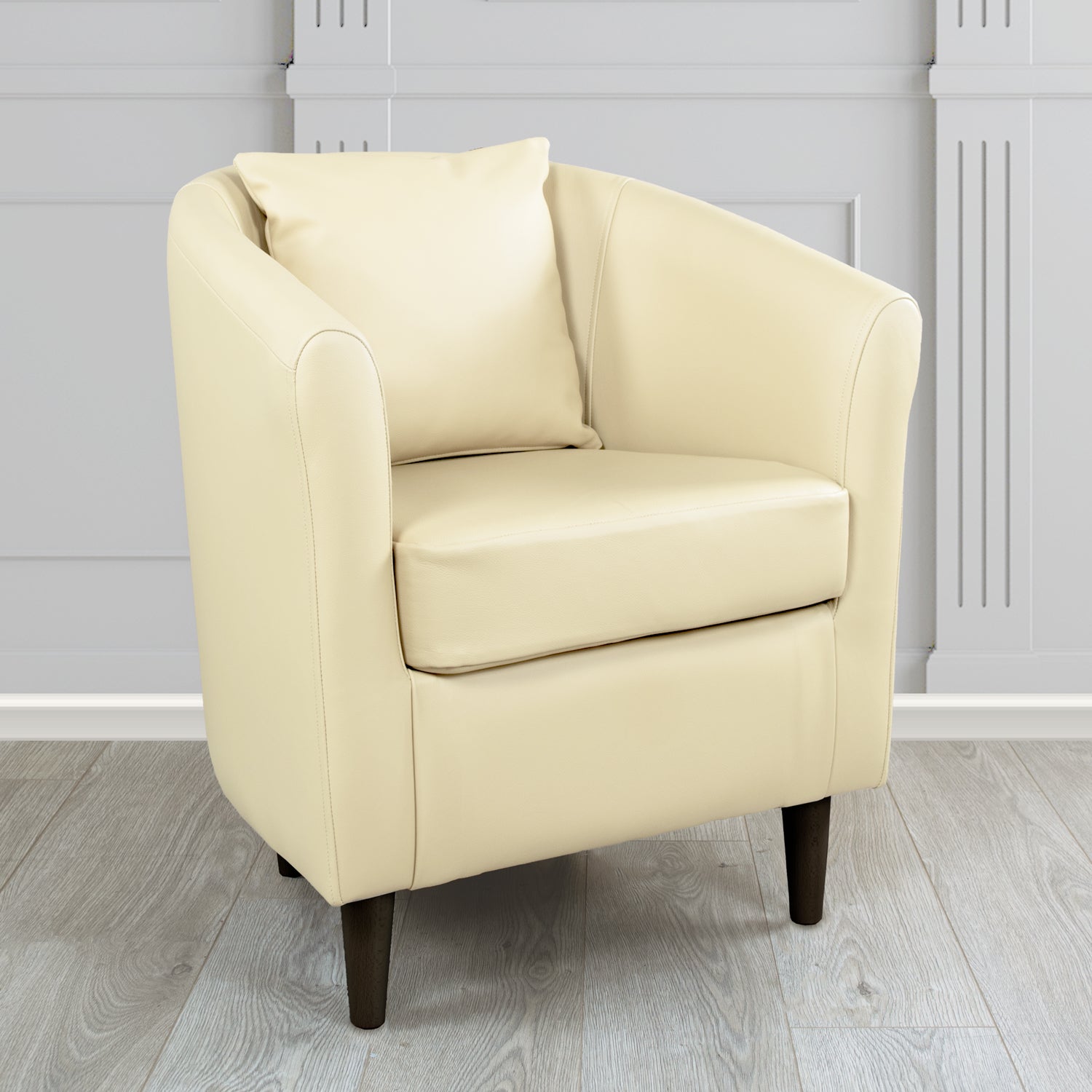 St Tropez Shelly Crib 5 Genuine Leather Tub Chair with Scatter Cushion