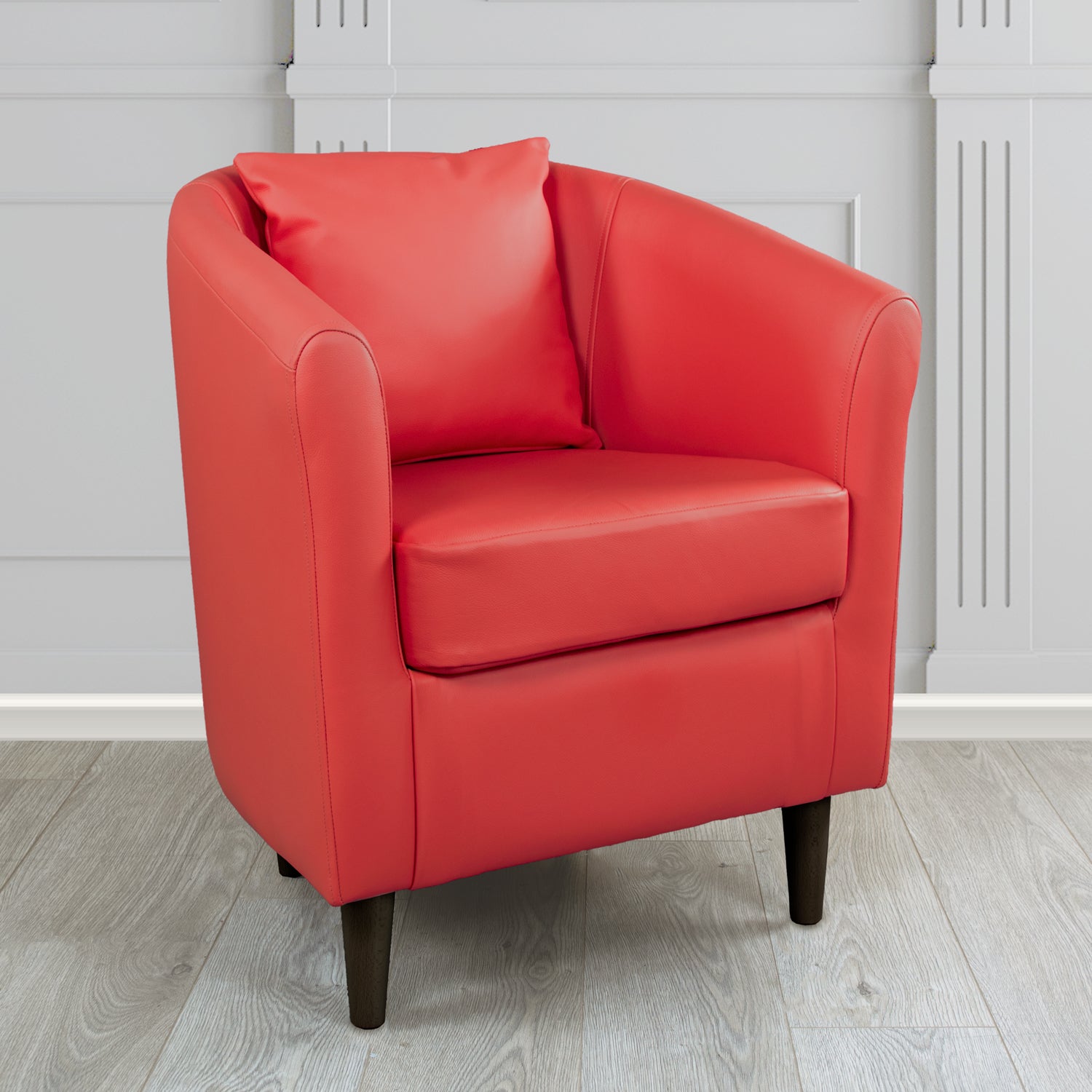 St Tropez Shelly Crib 5 Genuine Leather Tub Chair with Scatter Cushion