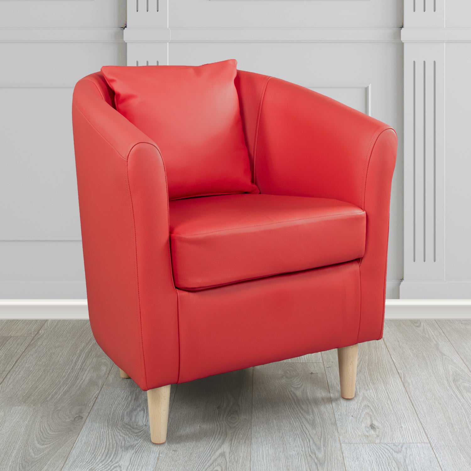 St Tropez Shelly Crib 5 Genuine Leather Tub Chair with Scatter Cushion