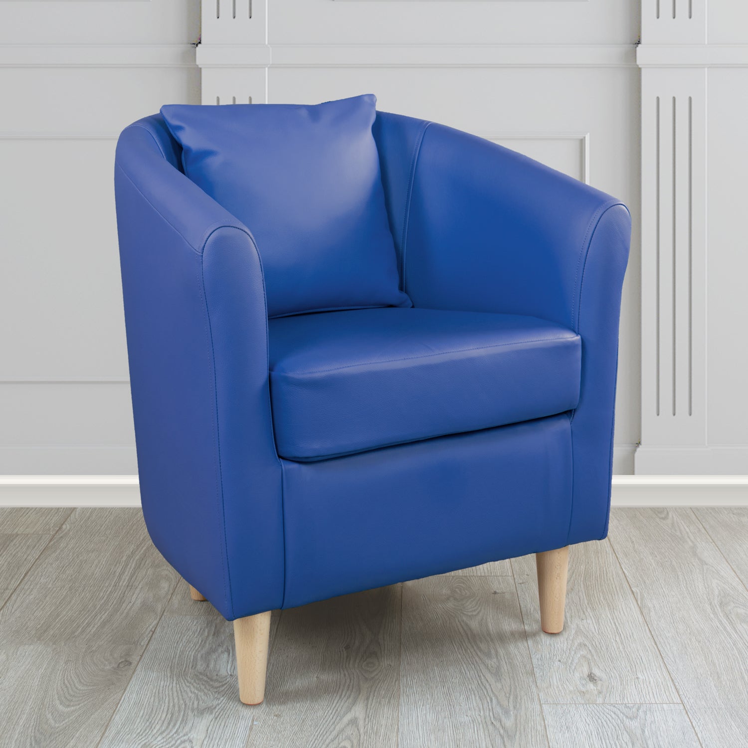St Tropez Shelly Crib 5 Genuine Leather Tub Chair with Scatter Cushion