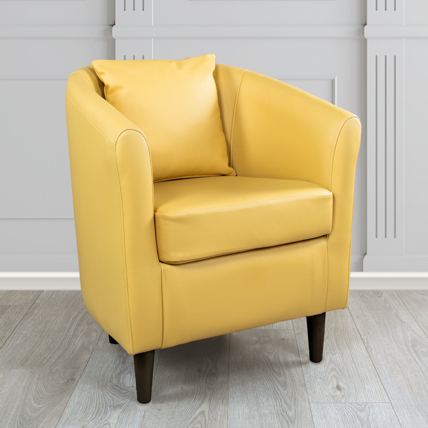 St Tropez Shelly Crib 5 Genuine Leather Tub Chair with Scatter Cushion