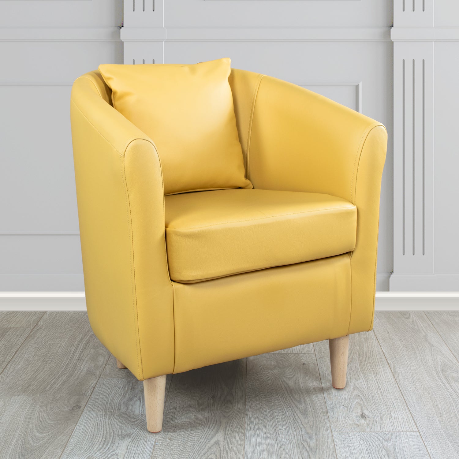 St Tropez Shelly Crib 5 Genuine Leather Tub Chair with Scatter Cushion