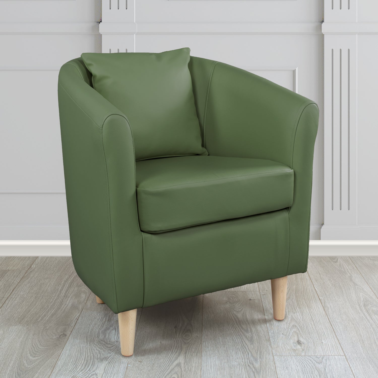 St Tropez Shelly Crib 5 Genuine Leather Tub Chair with Scatter Cushion