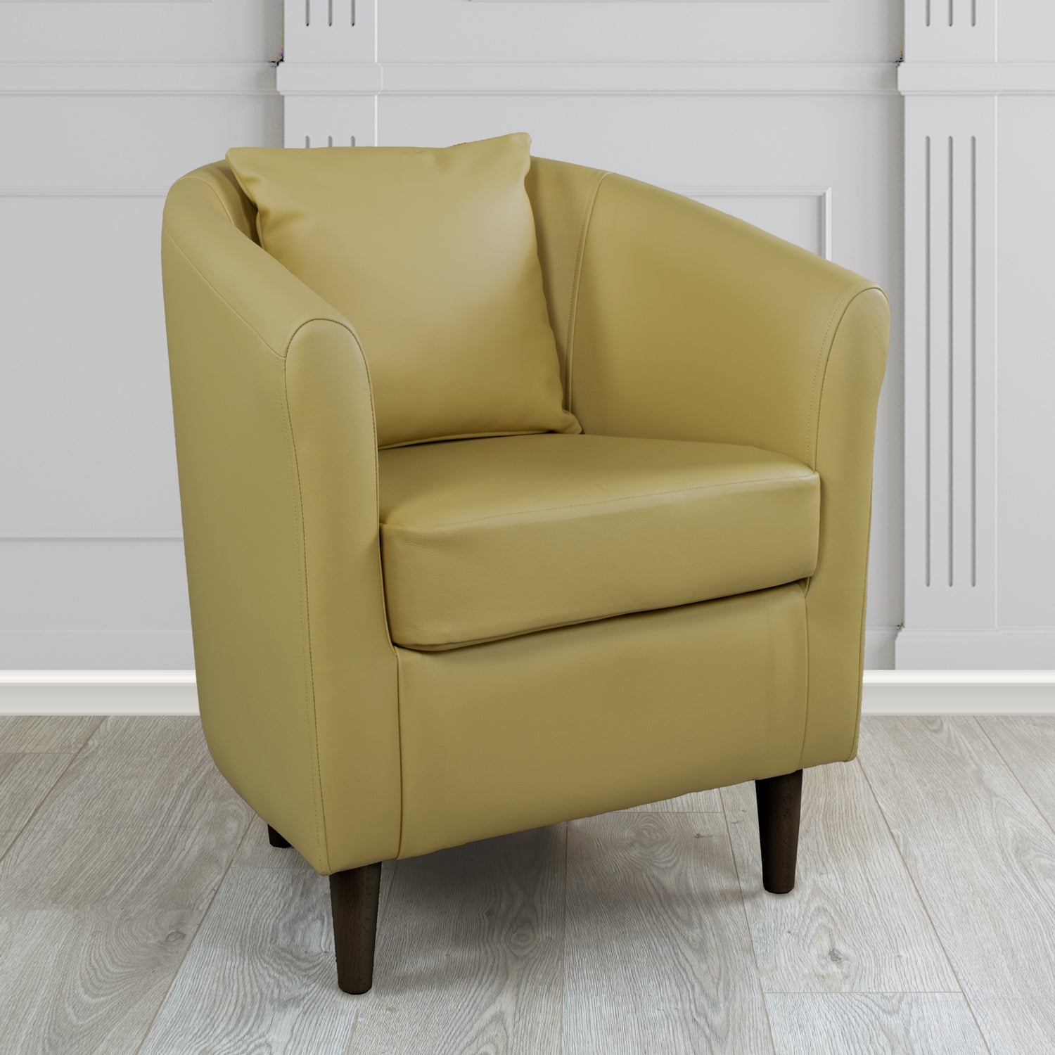St Tropez Shelly Crib 5 Genuine Leather Tub Chair with Scatter Cushion