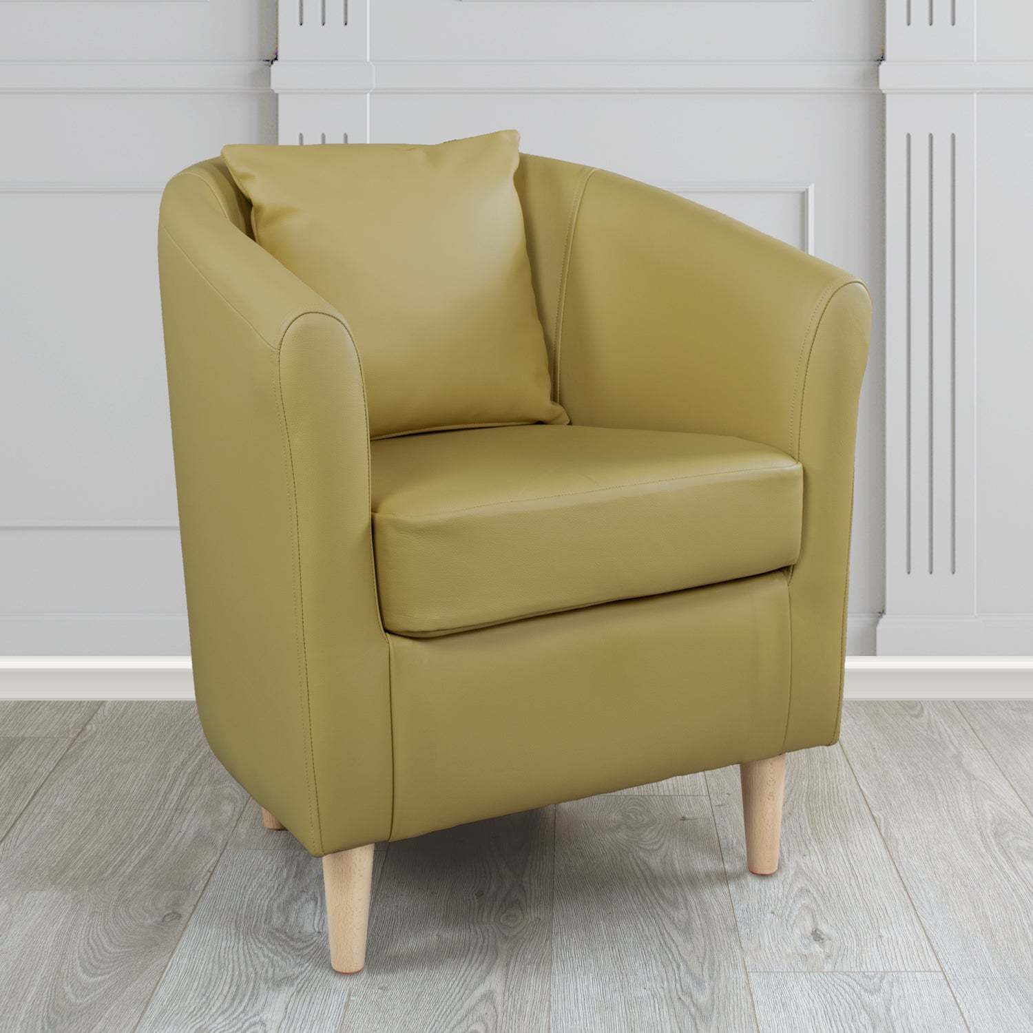 St Tropez Shelly Crib 5 Genuine Leather Tub Chair with Scatter Cushion